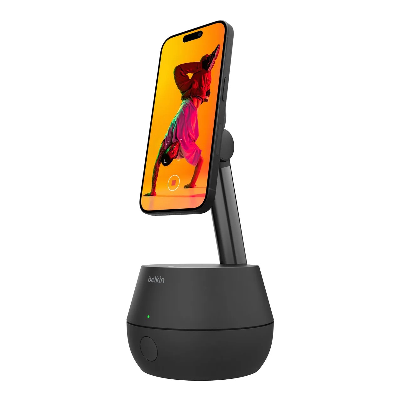 a phone on a phone stand