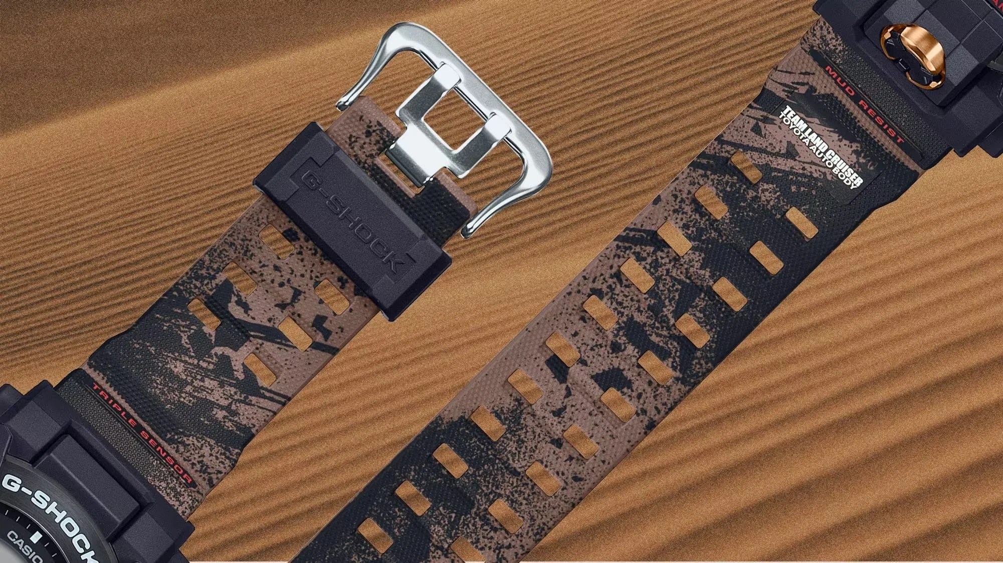 rubber watch straps superimposed over a desert landscape