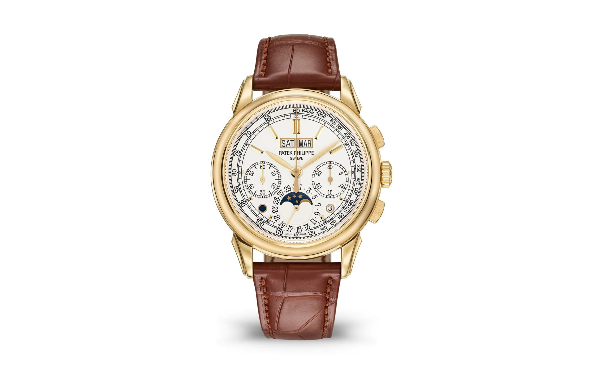 gold chronograph watch