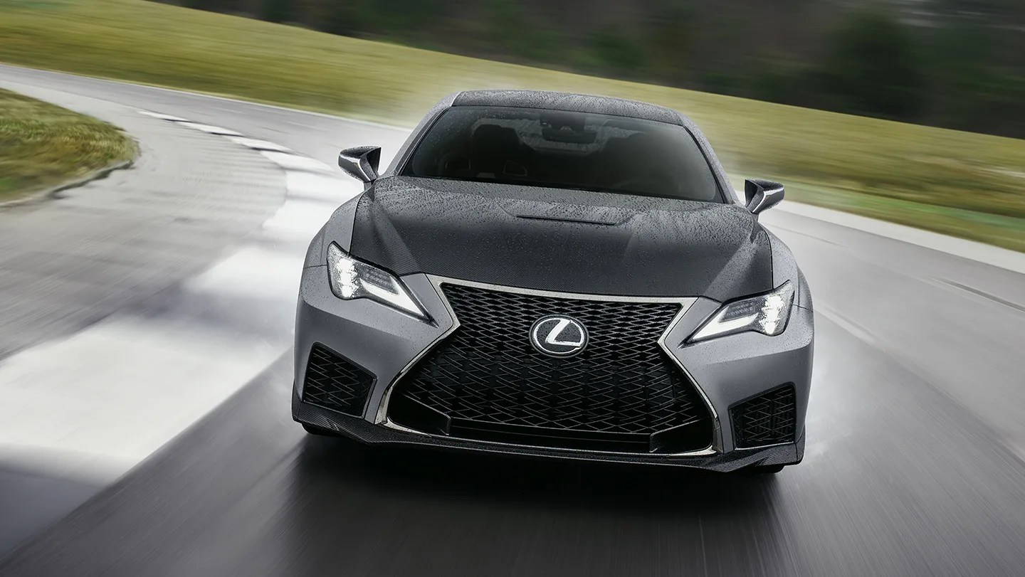 Lexus RC F Track edition rounding a corner