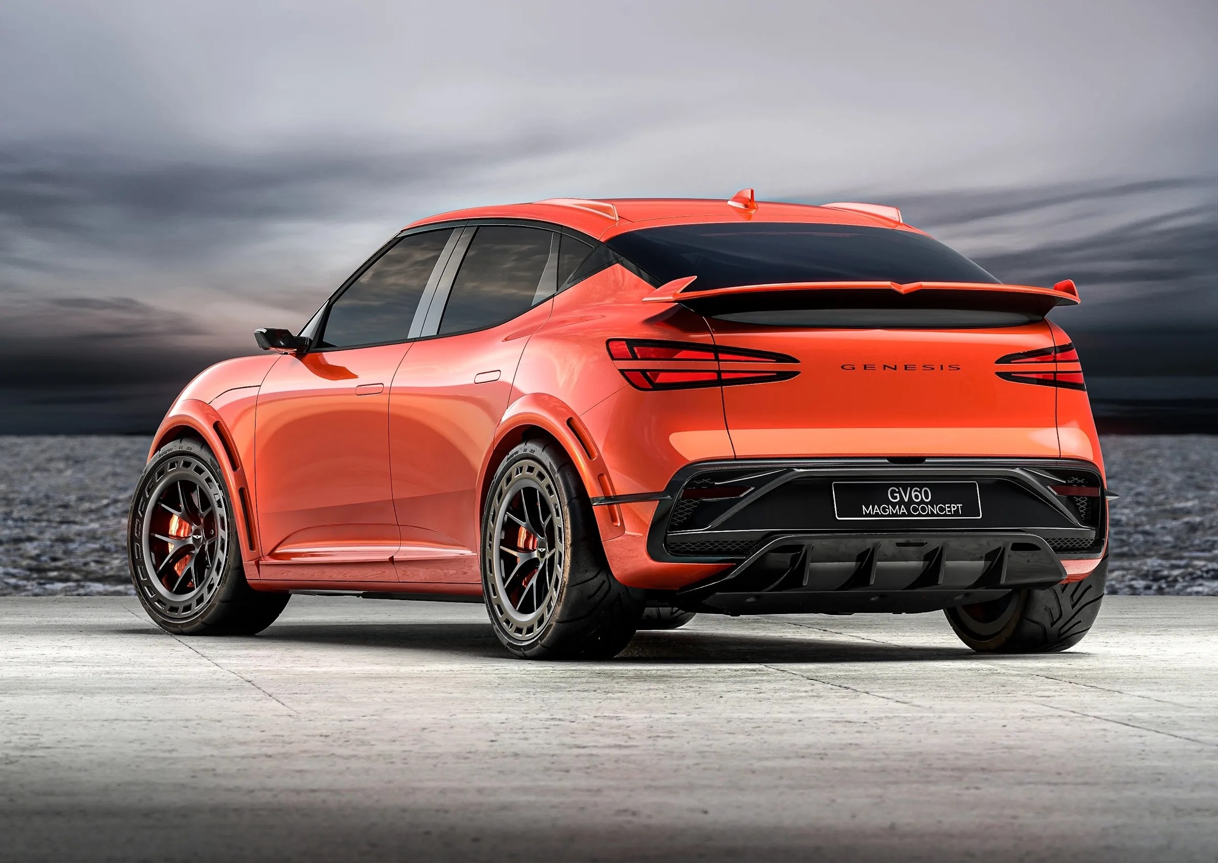 view of the Genesis Magma GV60 from the back