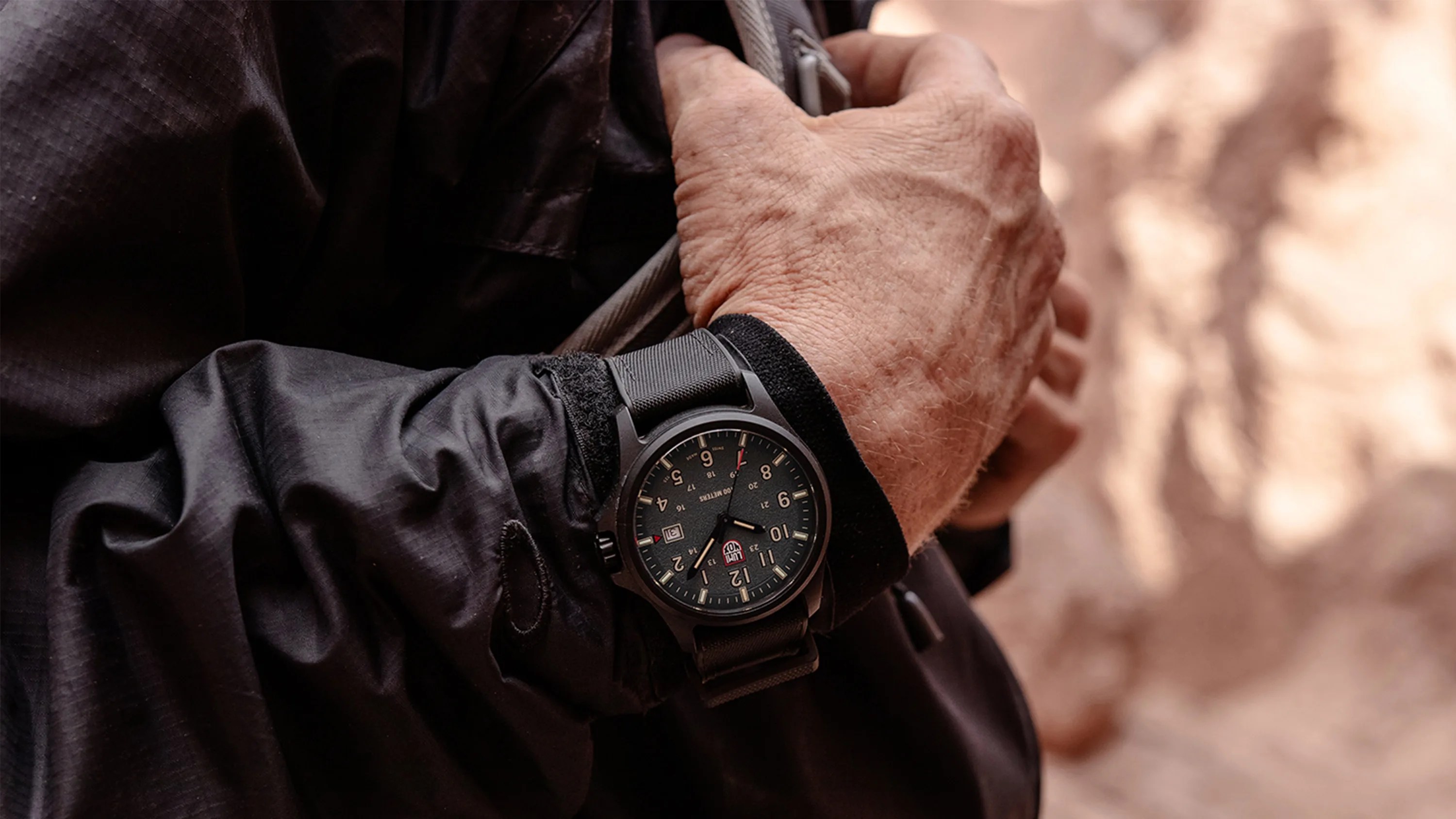 man wearing Luminox Atacama Field watch