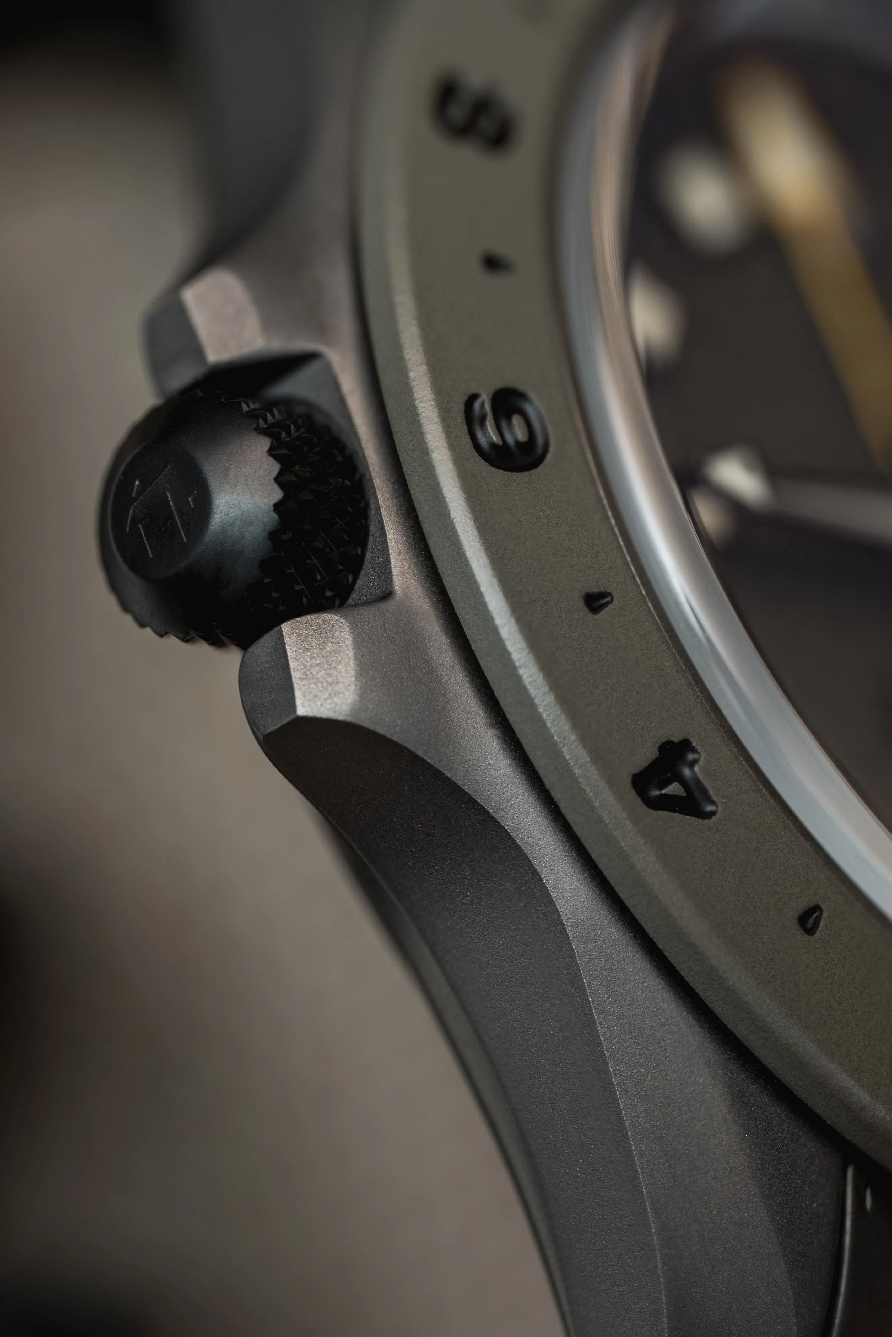 watch bezel close up