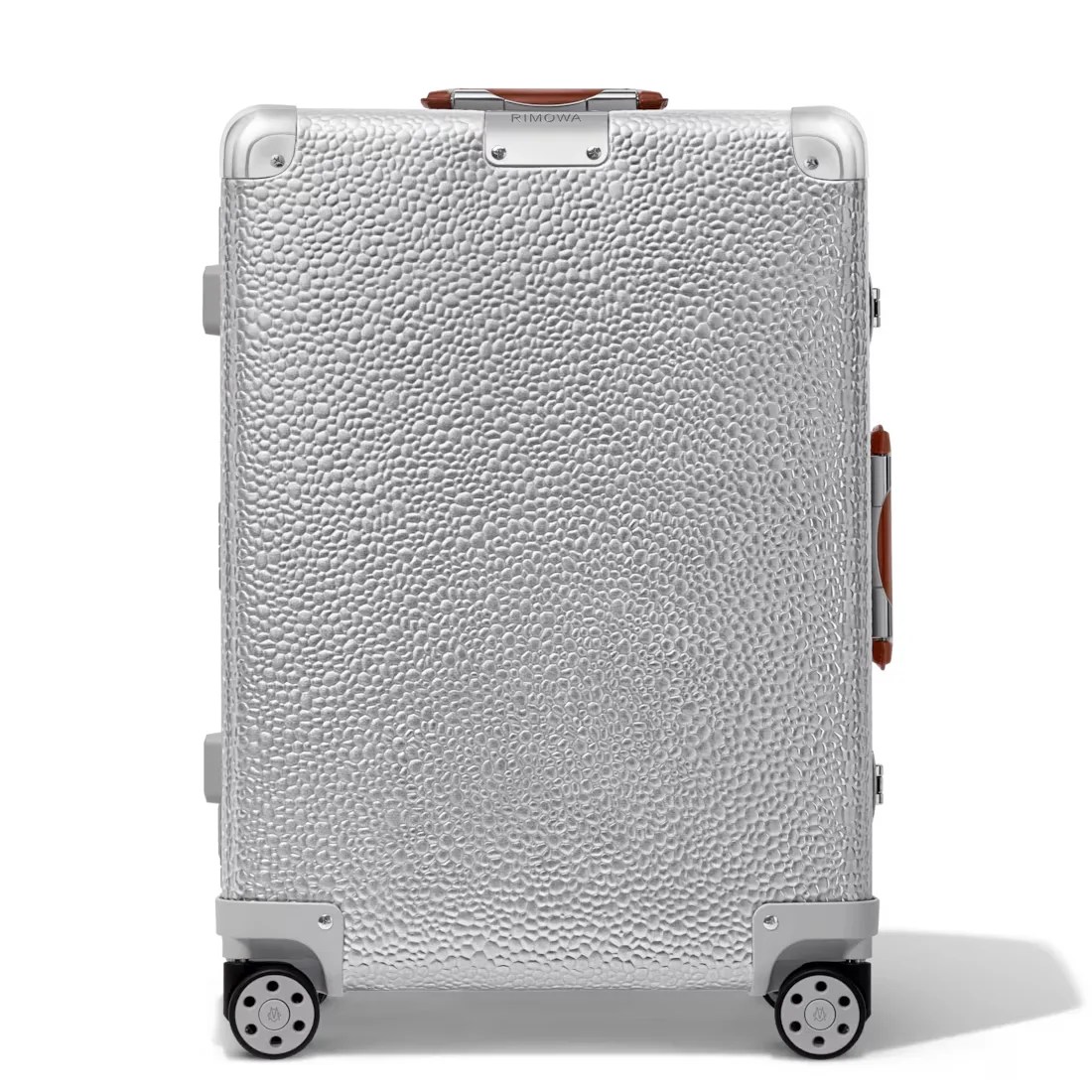 rimowa hammered aluminum suitcase