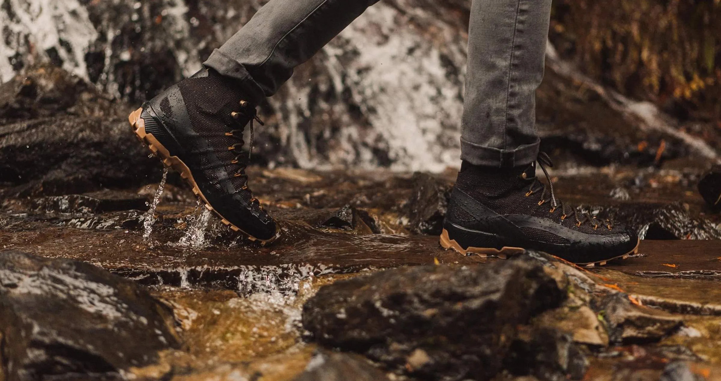 Naglev Combat tall hiking boot in black