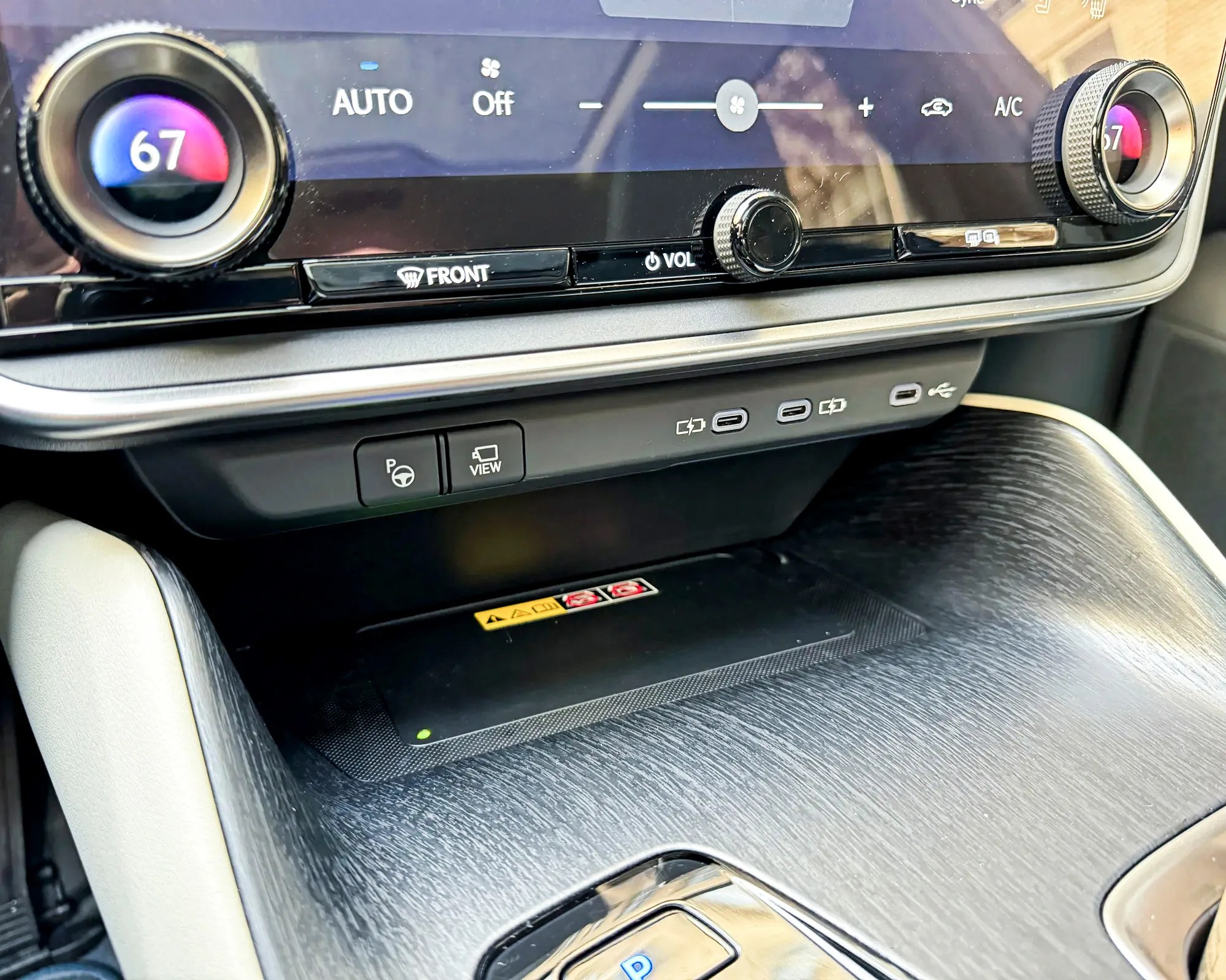 wireless phone charger in a lexus rz