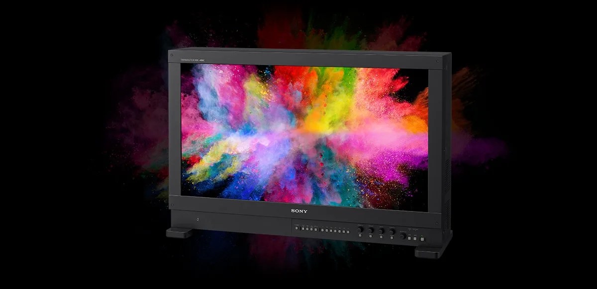 Sony's BVM-HX310 professional master monitor displaying a bright explosion of colors. 