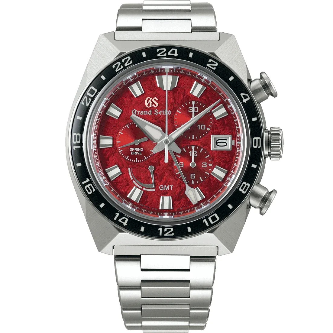 red grand seiko chronograph gmt watch