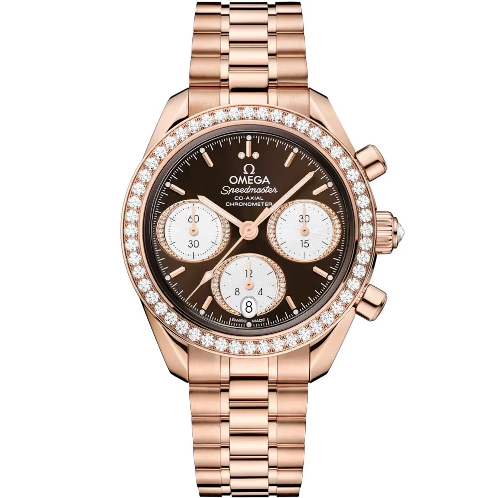 gold omega watch with diamonds