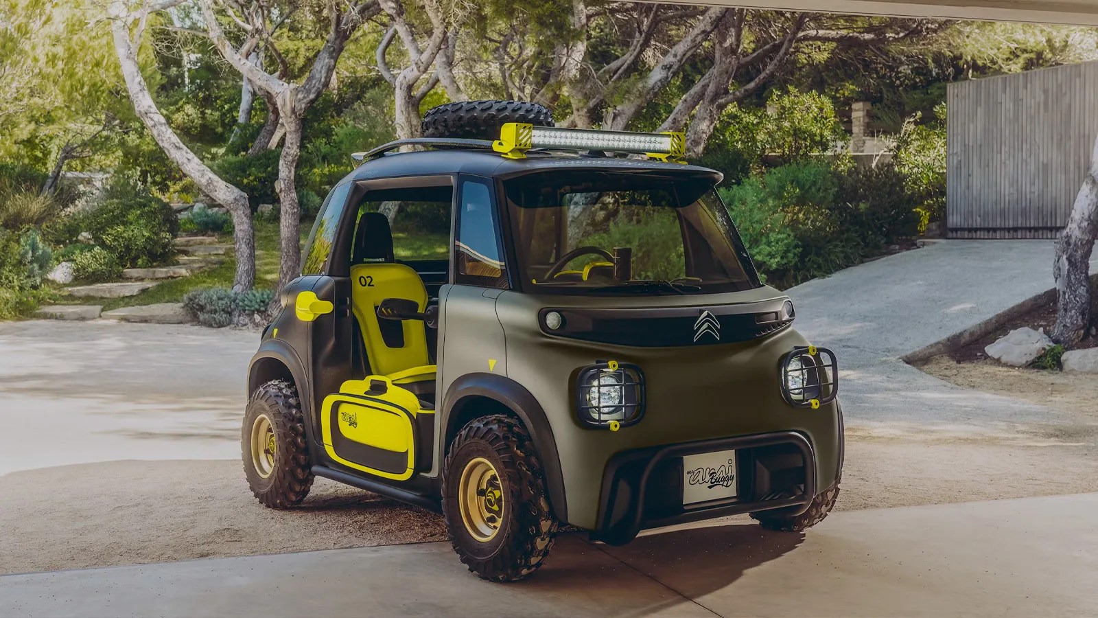 Citroen My Ami Buggy EV concept standing in garage