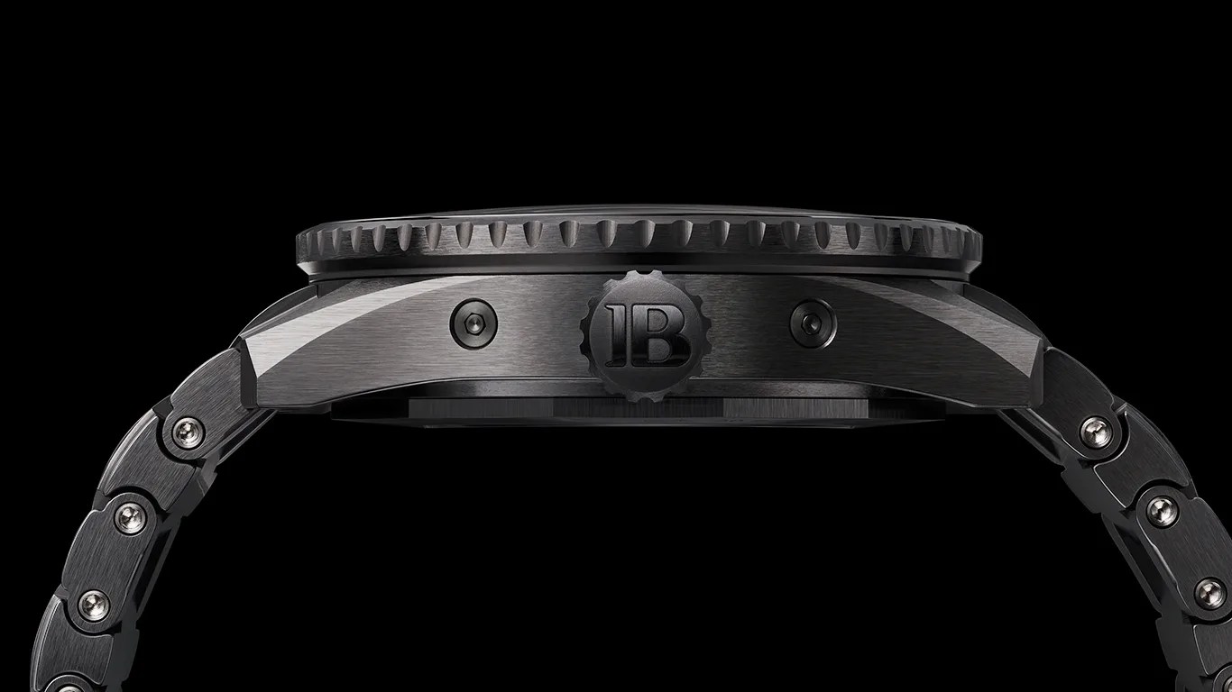 black blancpain dive watch viewed from the side