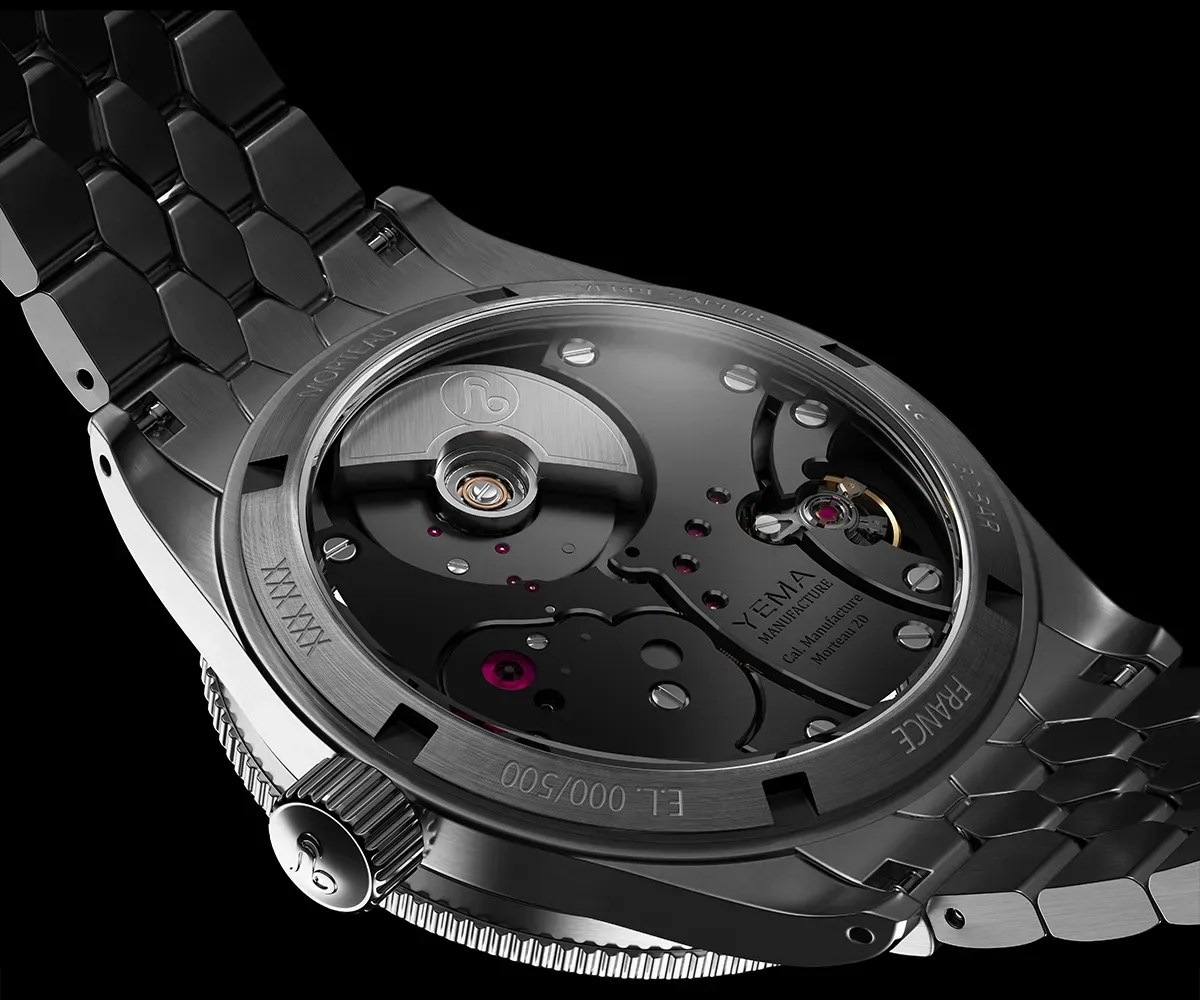 yema automatic micro rotor movement closeup