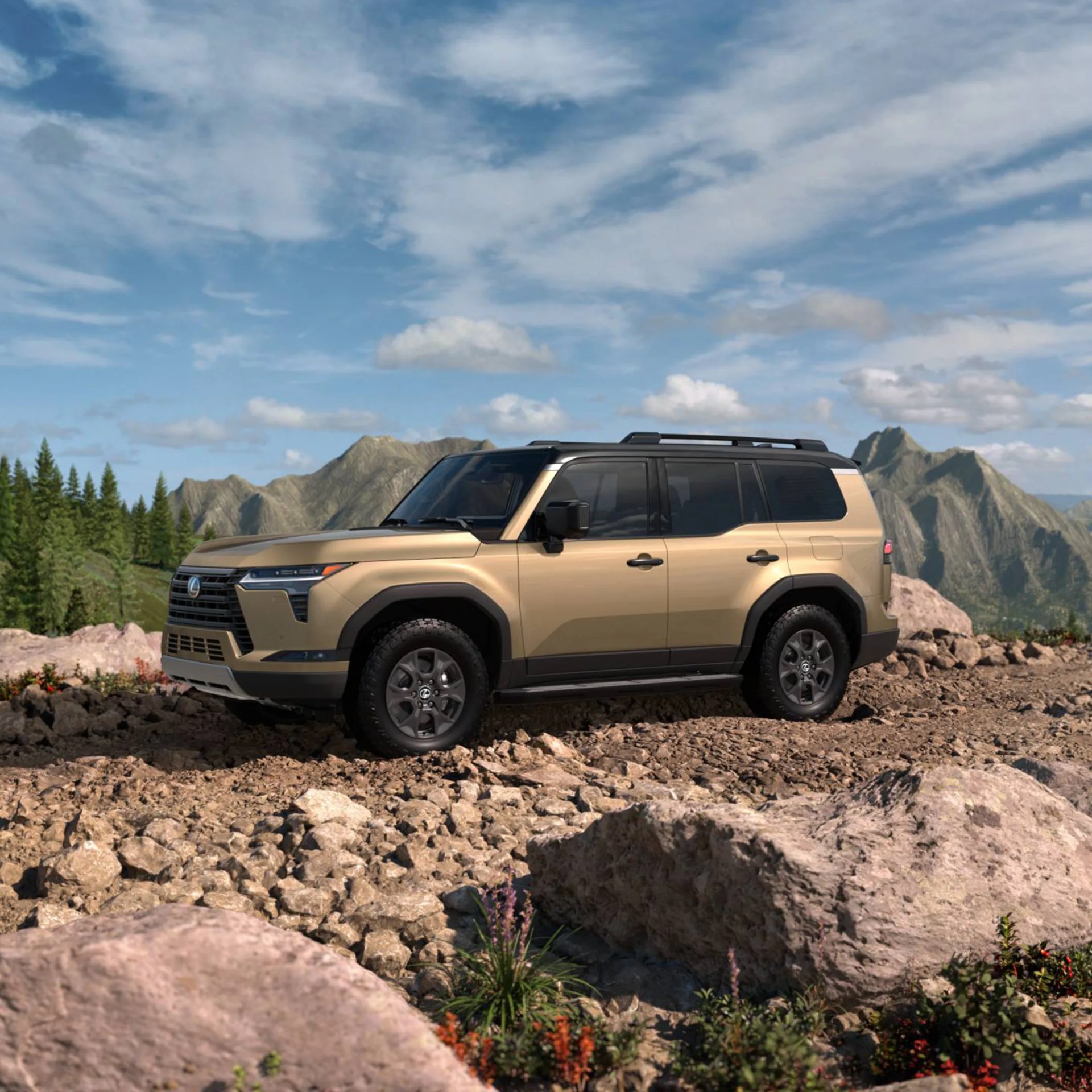 Lexus suv in the wilderness