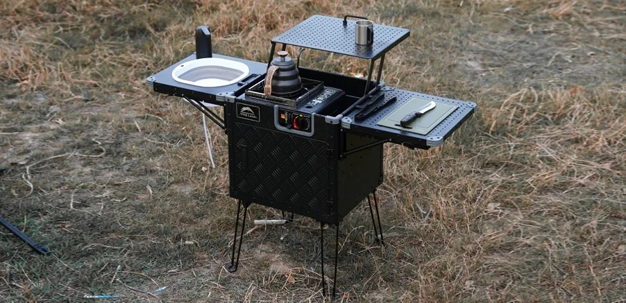 an outdoor kitchen by cinch and wild land