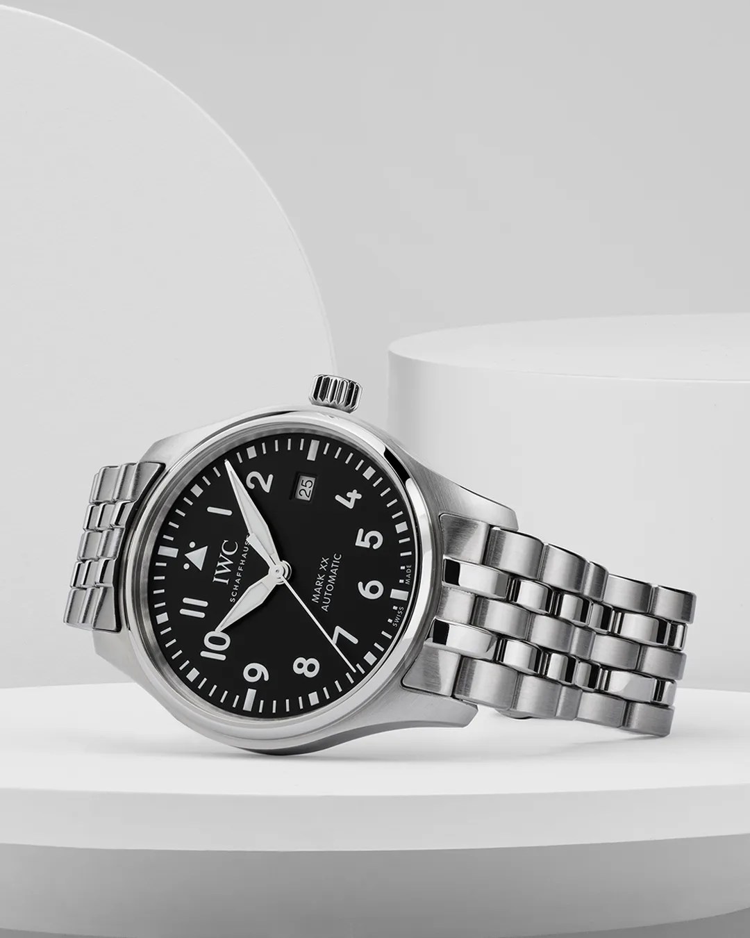 iwc pilot watch in a white room