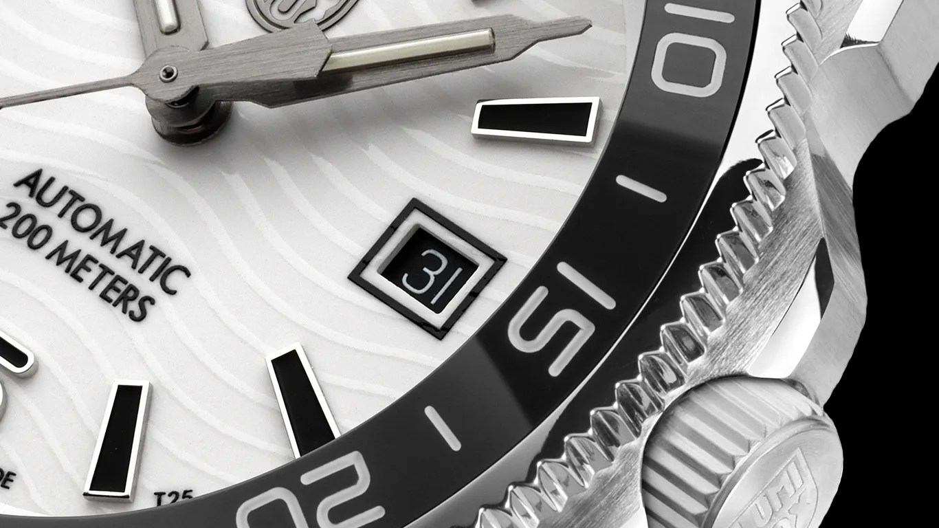 luminox dive watch dial closeup