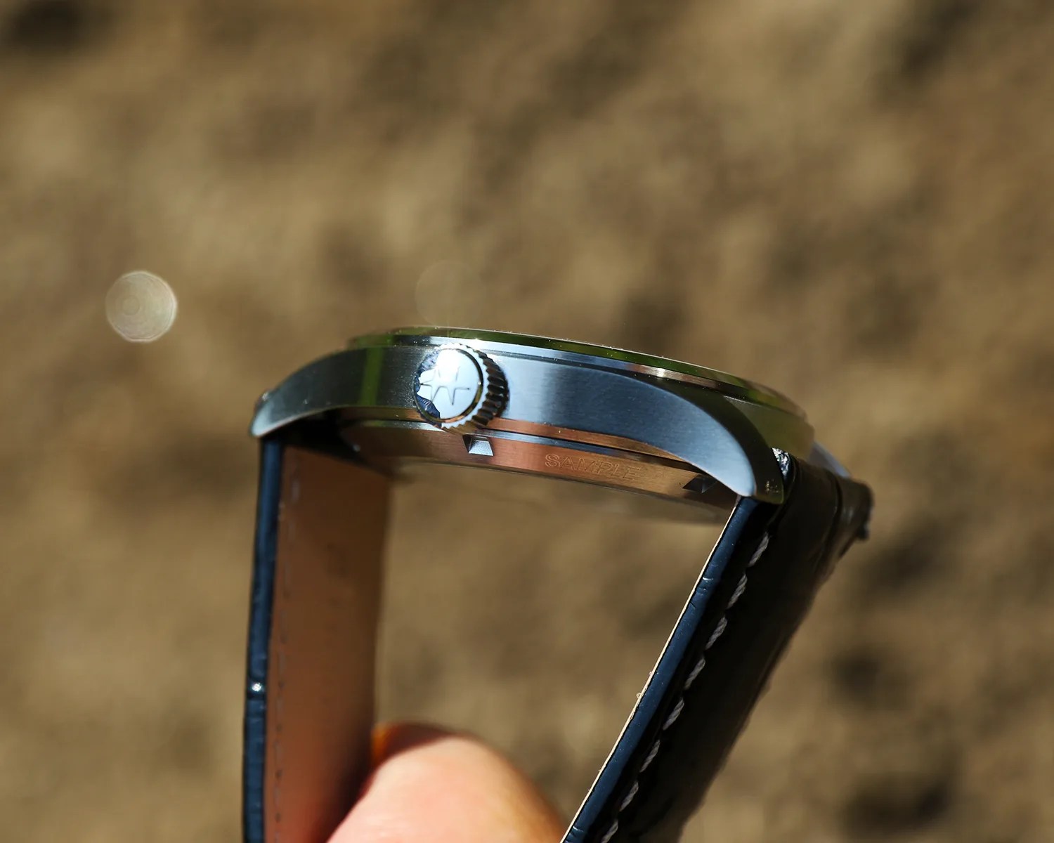 hamilton watch viewed from the side