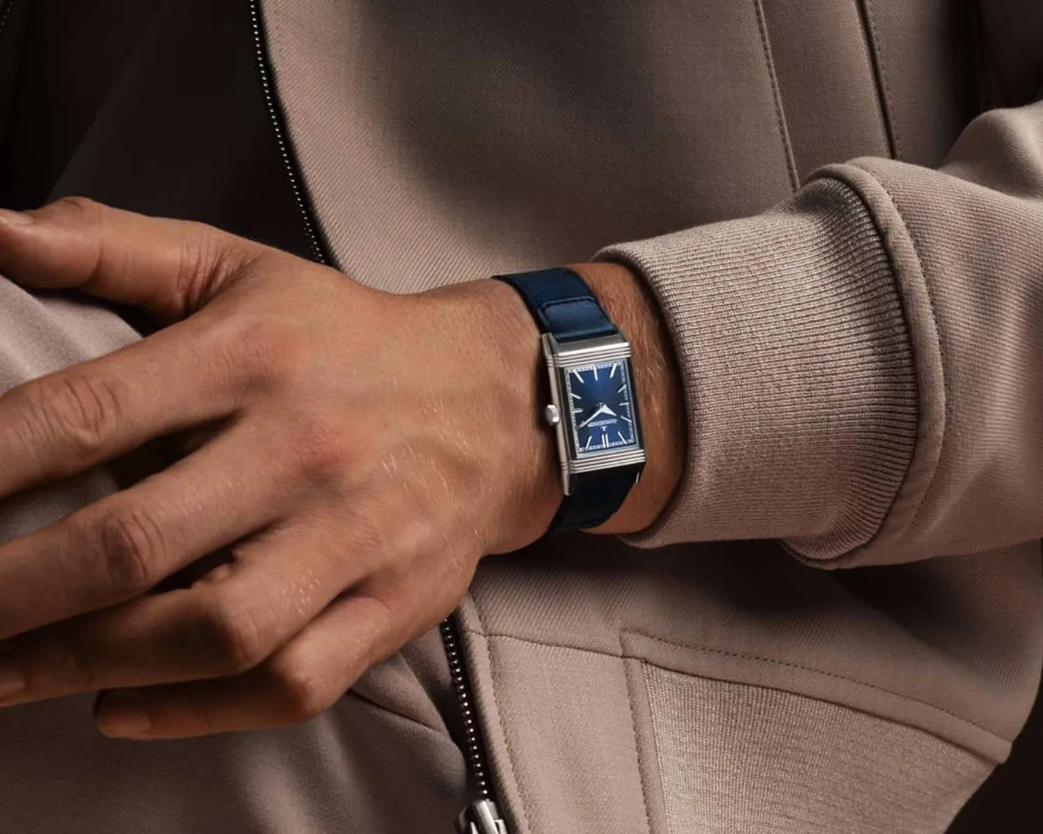 Jaeger LeCoultre watch on a mans wrist