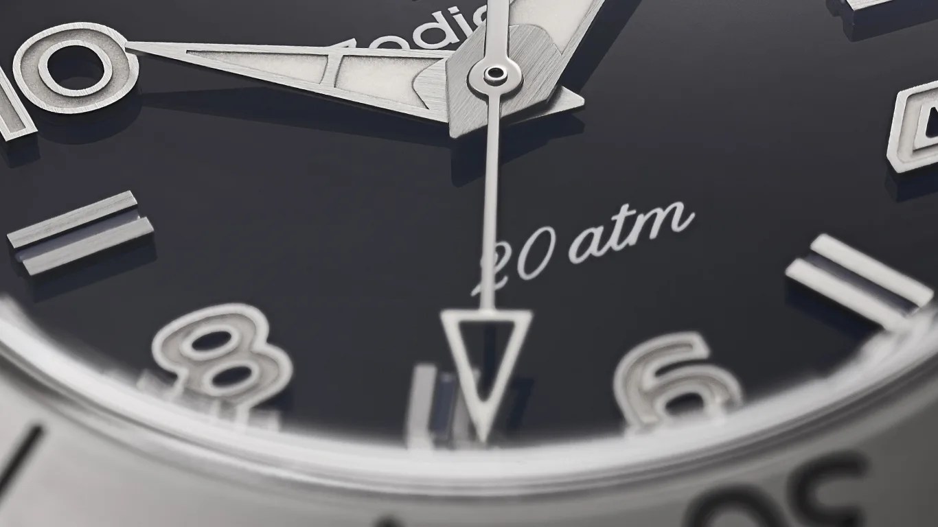 zodiac dive watch dial closeup