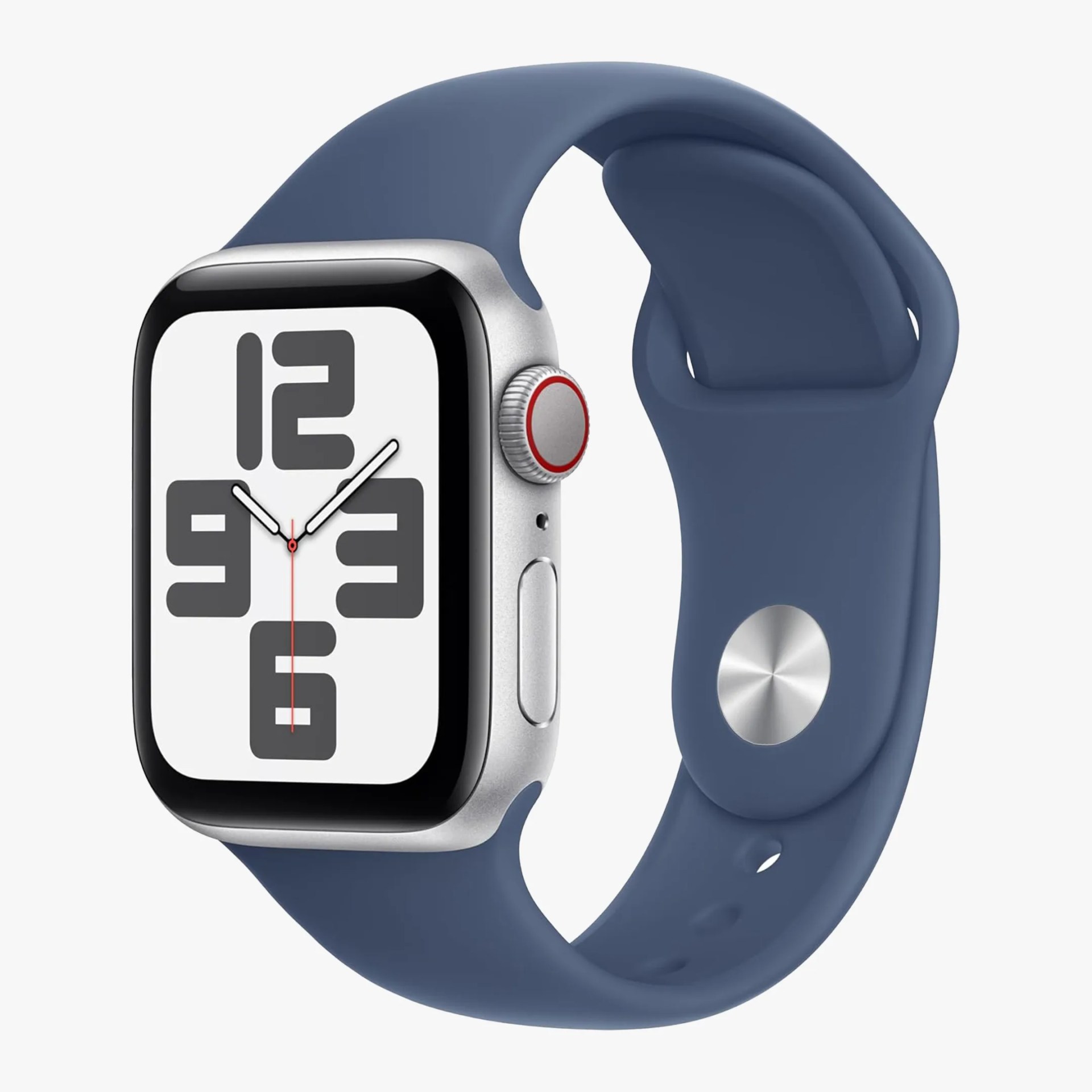 apple watch on a blue band