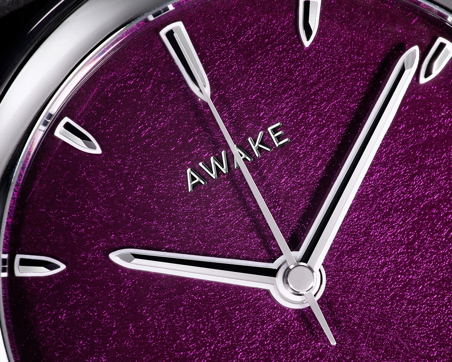 closeup of an Awake watch dial