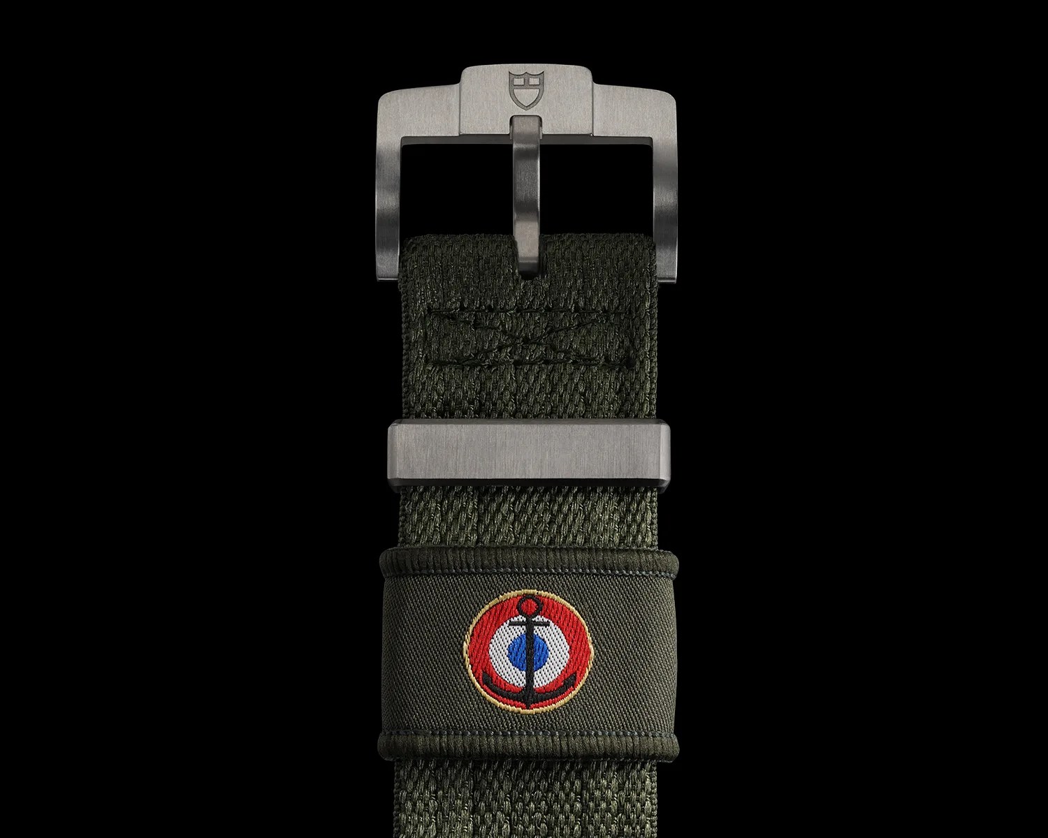 closeup of a fabric strap from a tudor pelagos gmt tool watch