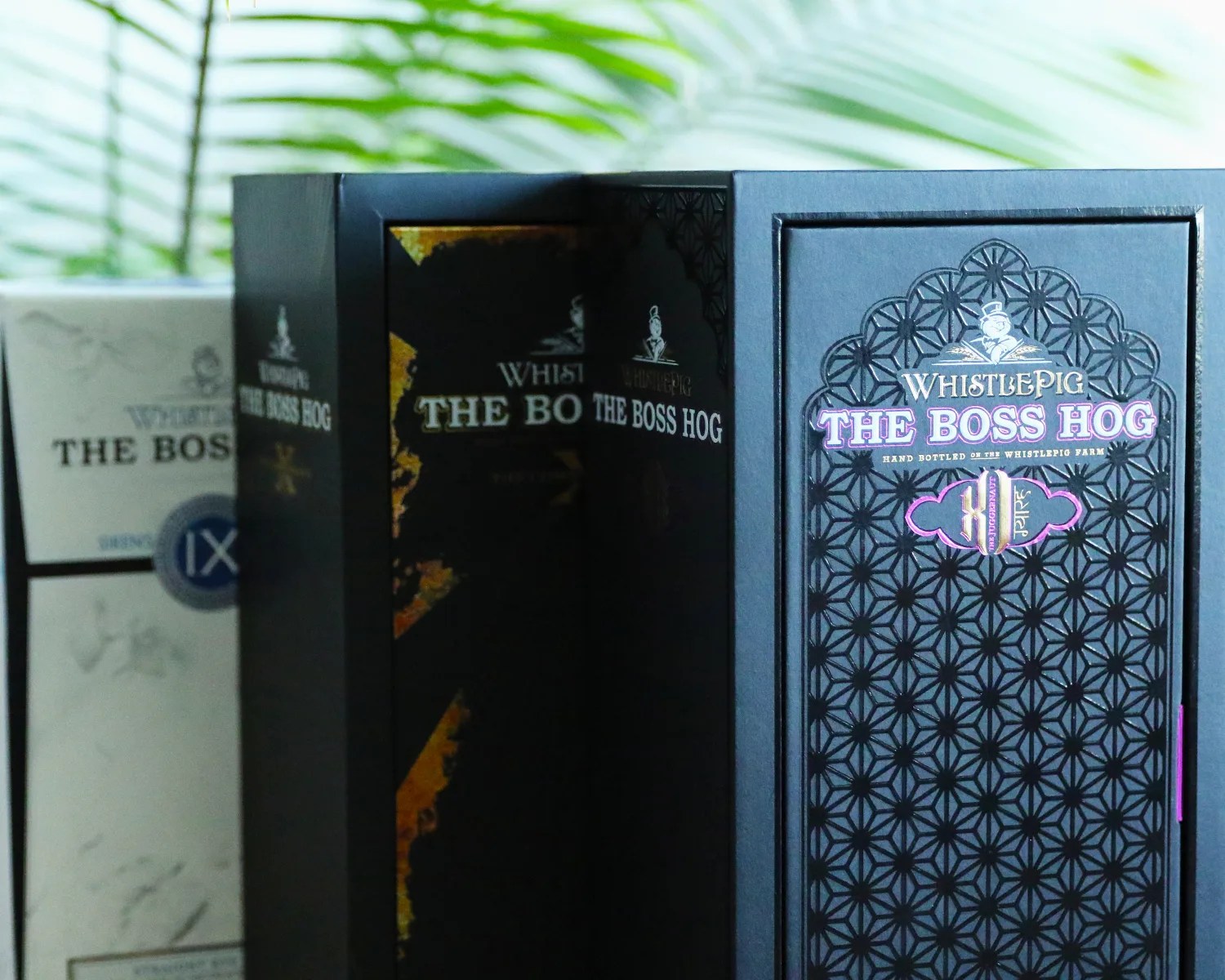 three boxes of whistlepig whiskey