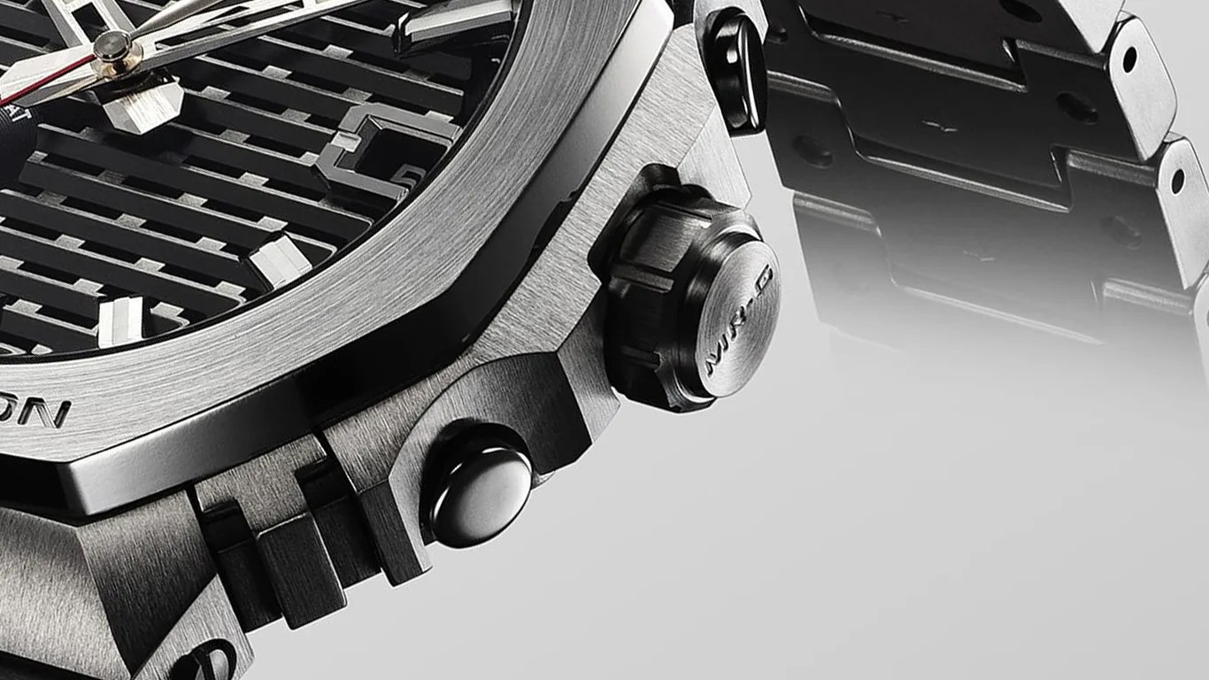 a closeup of a g shock titanium casioak watch