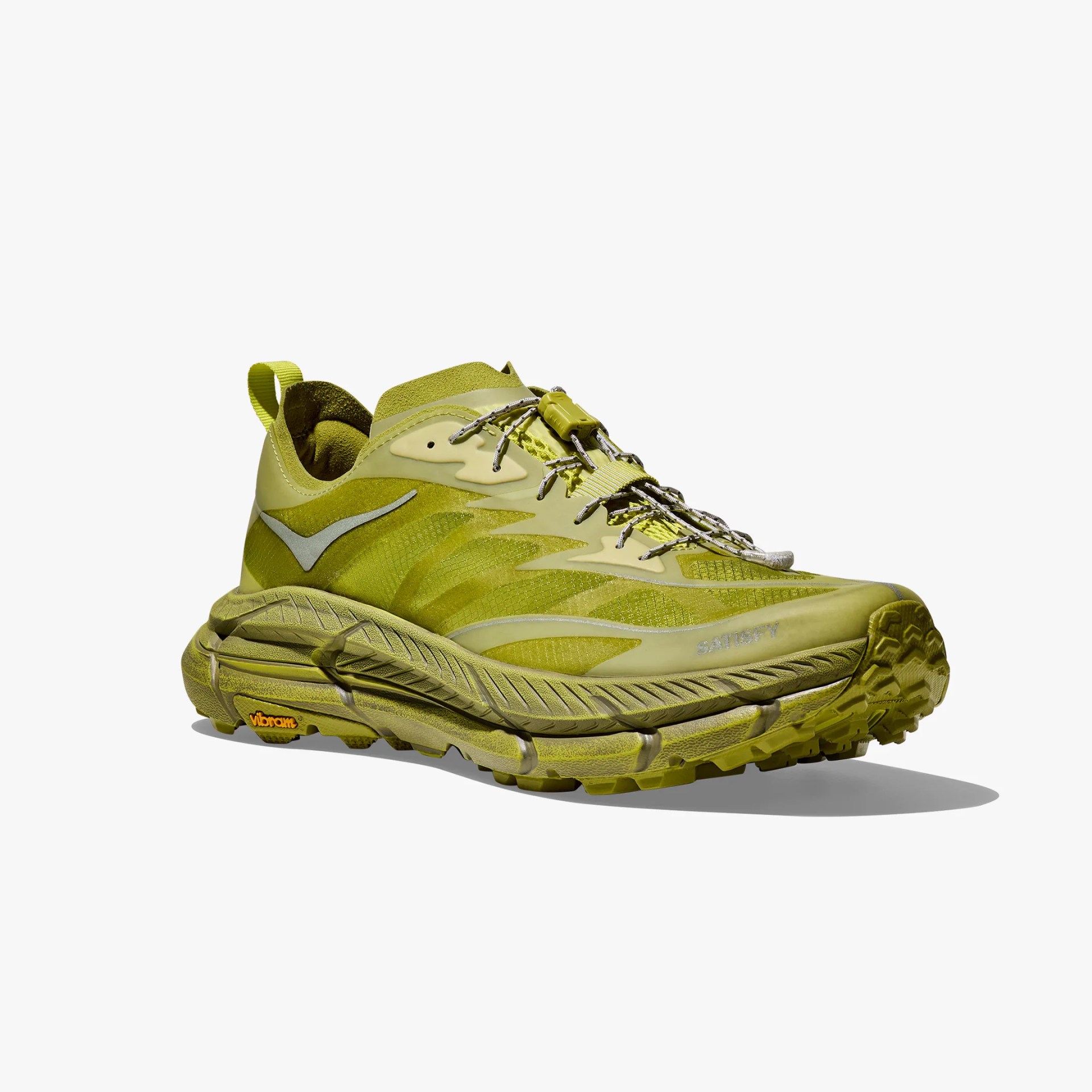 green hoka shoe