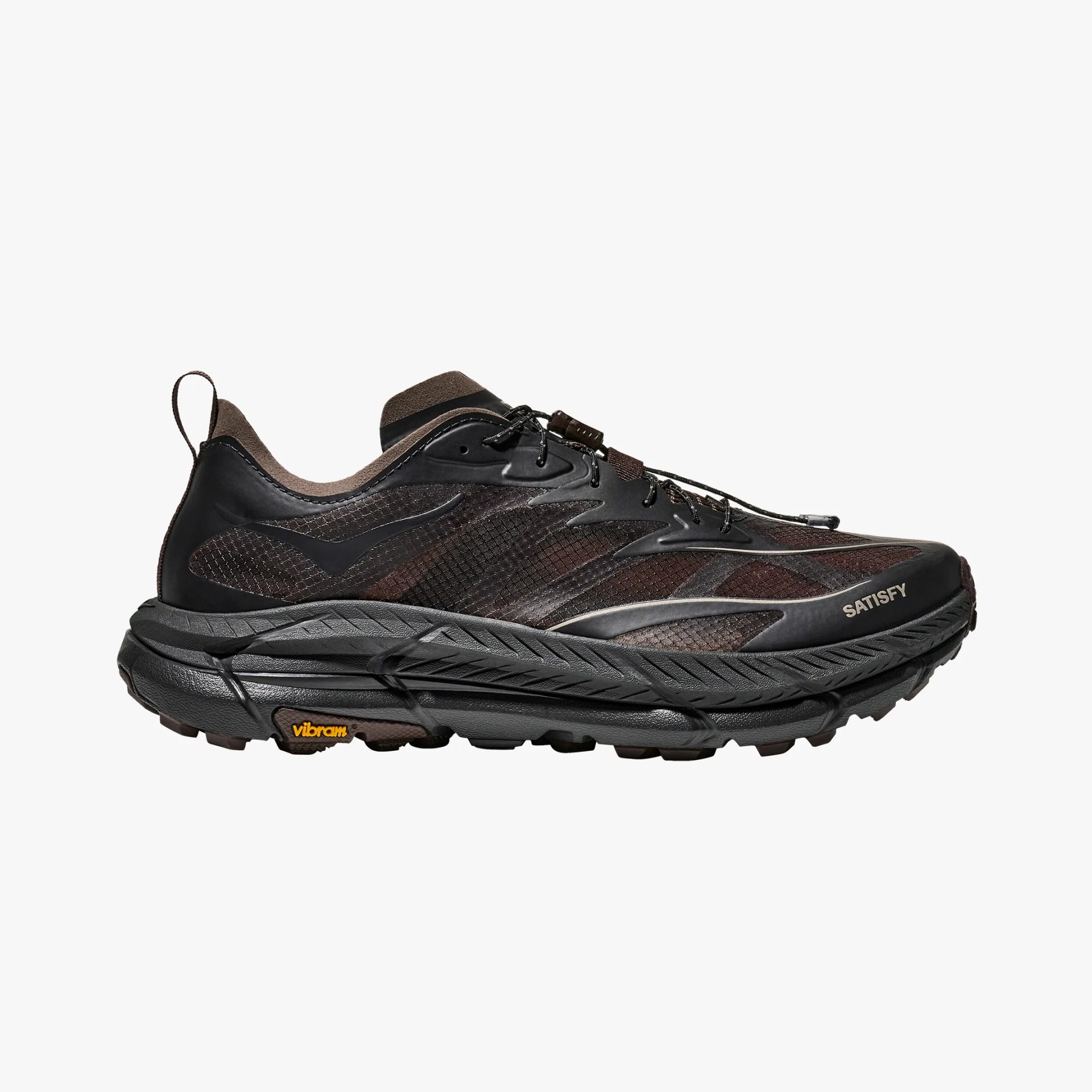 dark brown hoka shoe