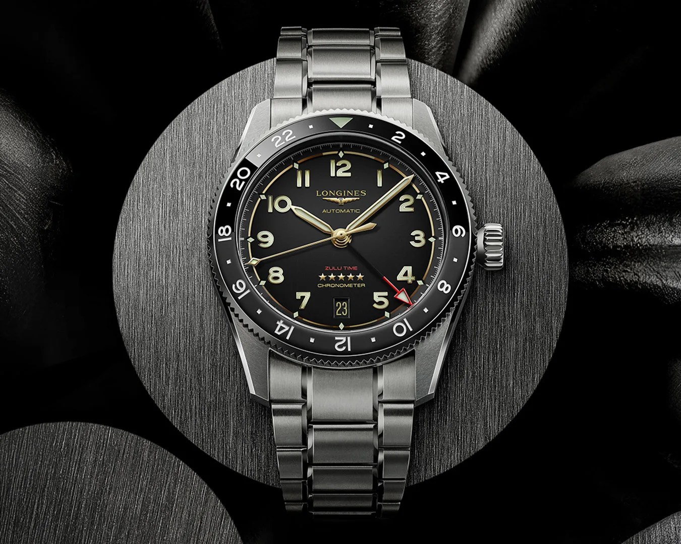 Longines Spirit Zulu Time Titanium Watch