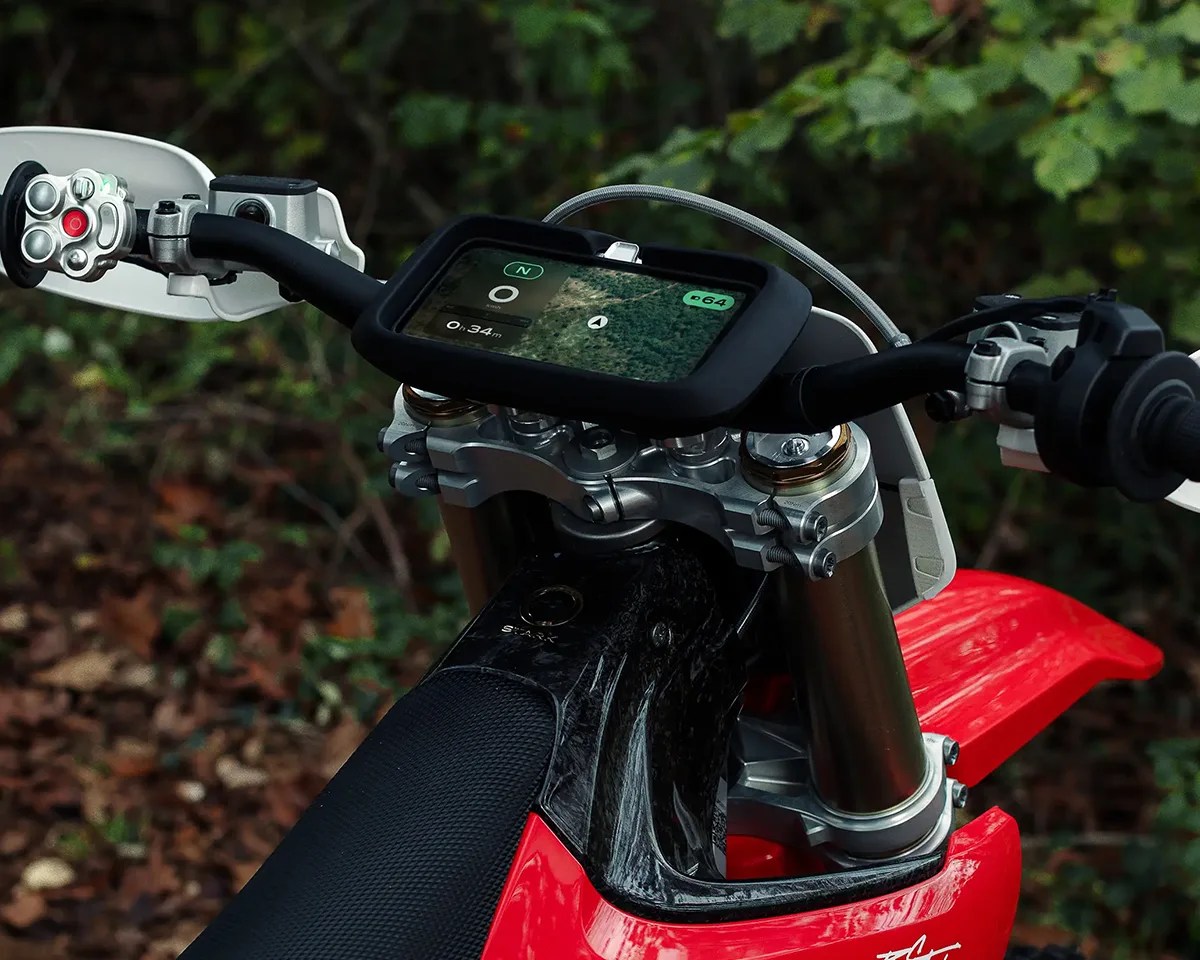 Closeup of Stark Varg EX cockpit