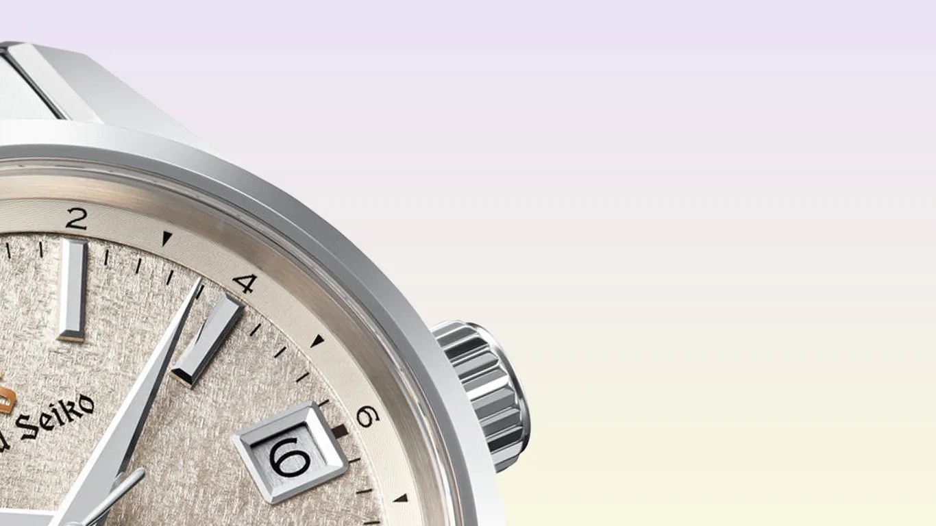 a close up of a grand seiko watch dial