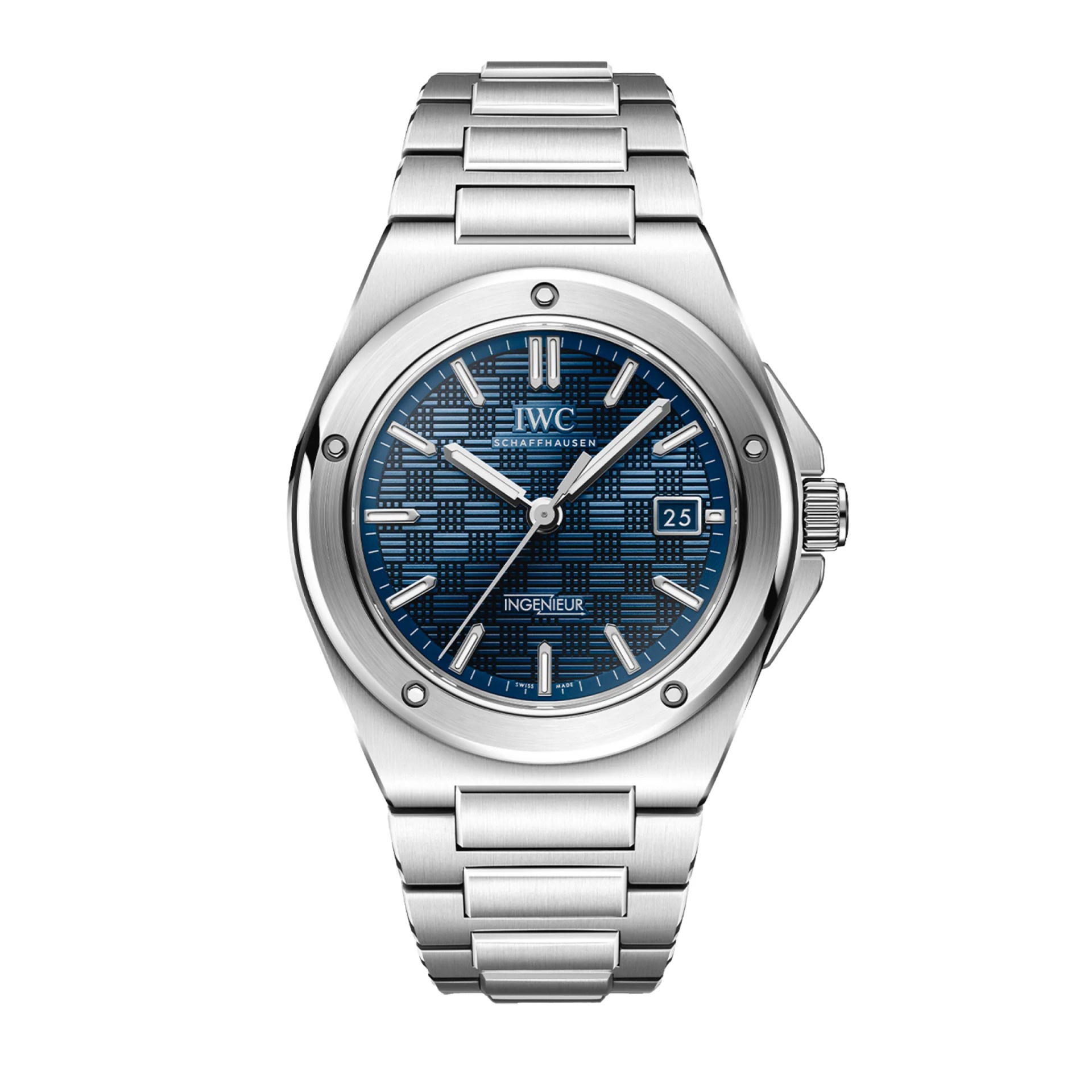 a blue iwc sports watch