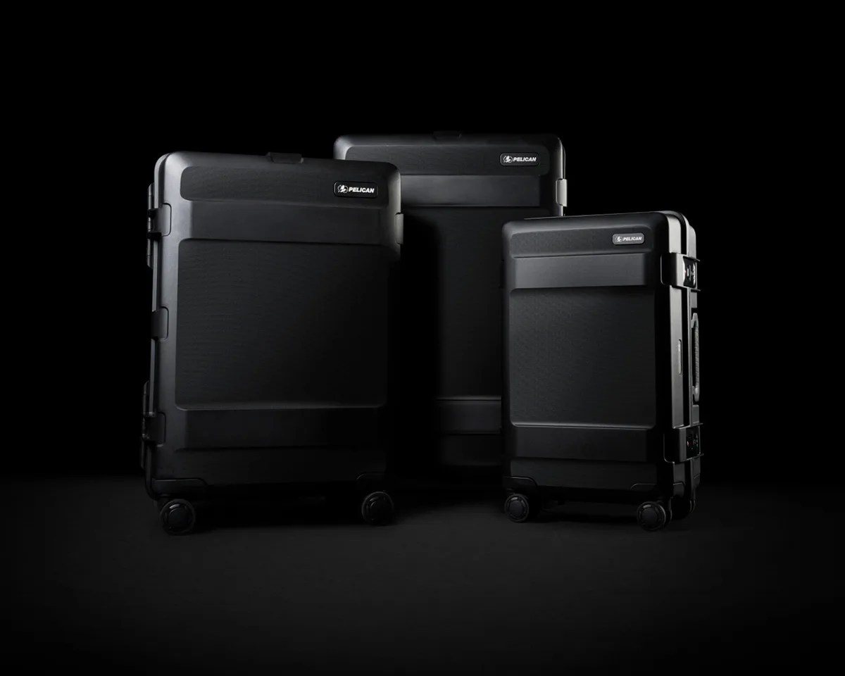 Pelican TRVL Collection ATX bags on black background