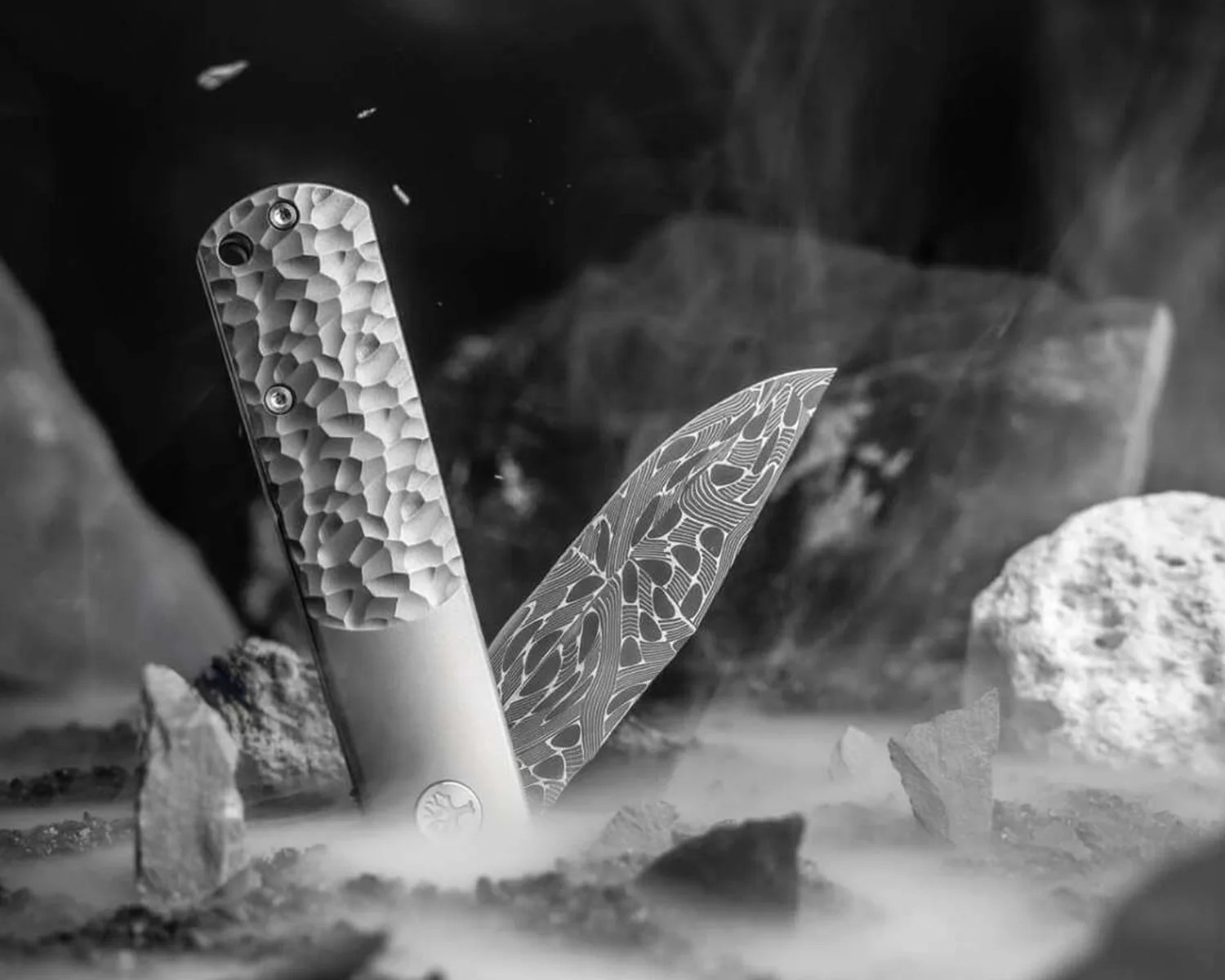 boker brlw meteorite damasteel half folded