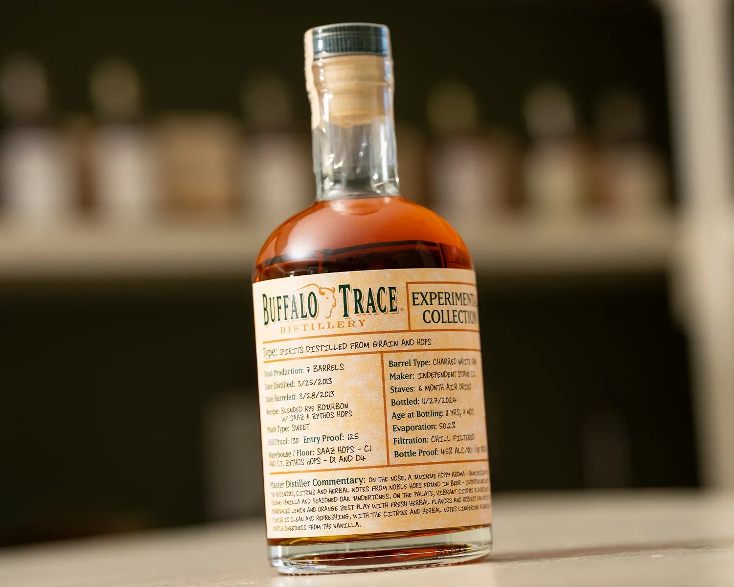 a buffalo trace whiskey bottle