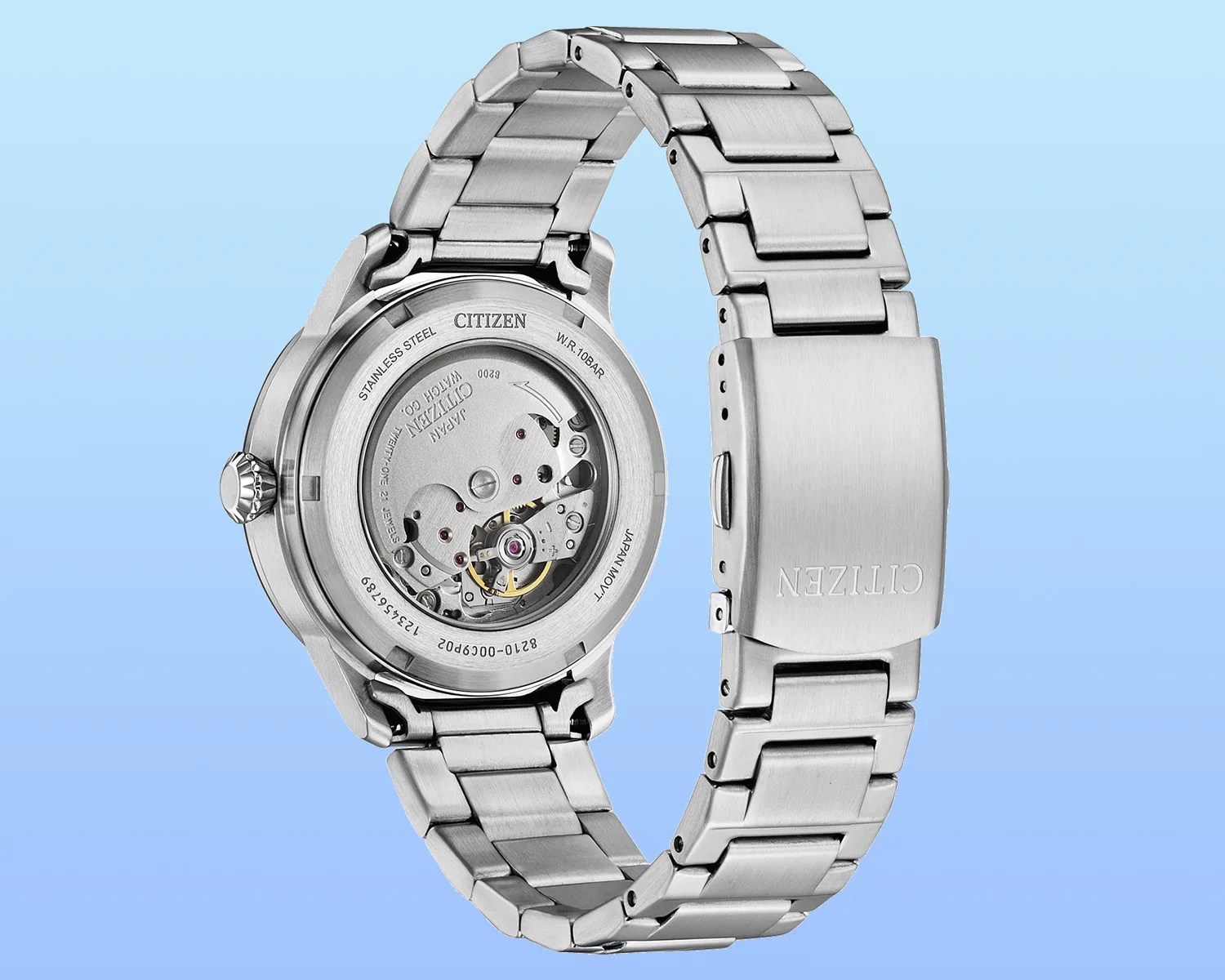 a citizen tool watch seen from the back