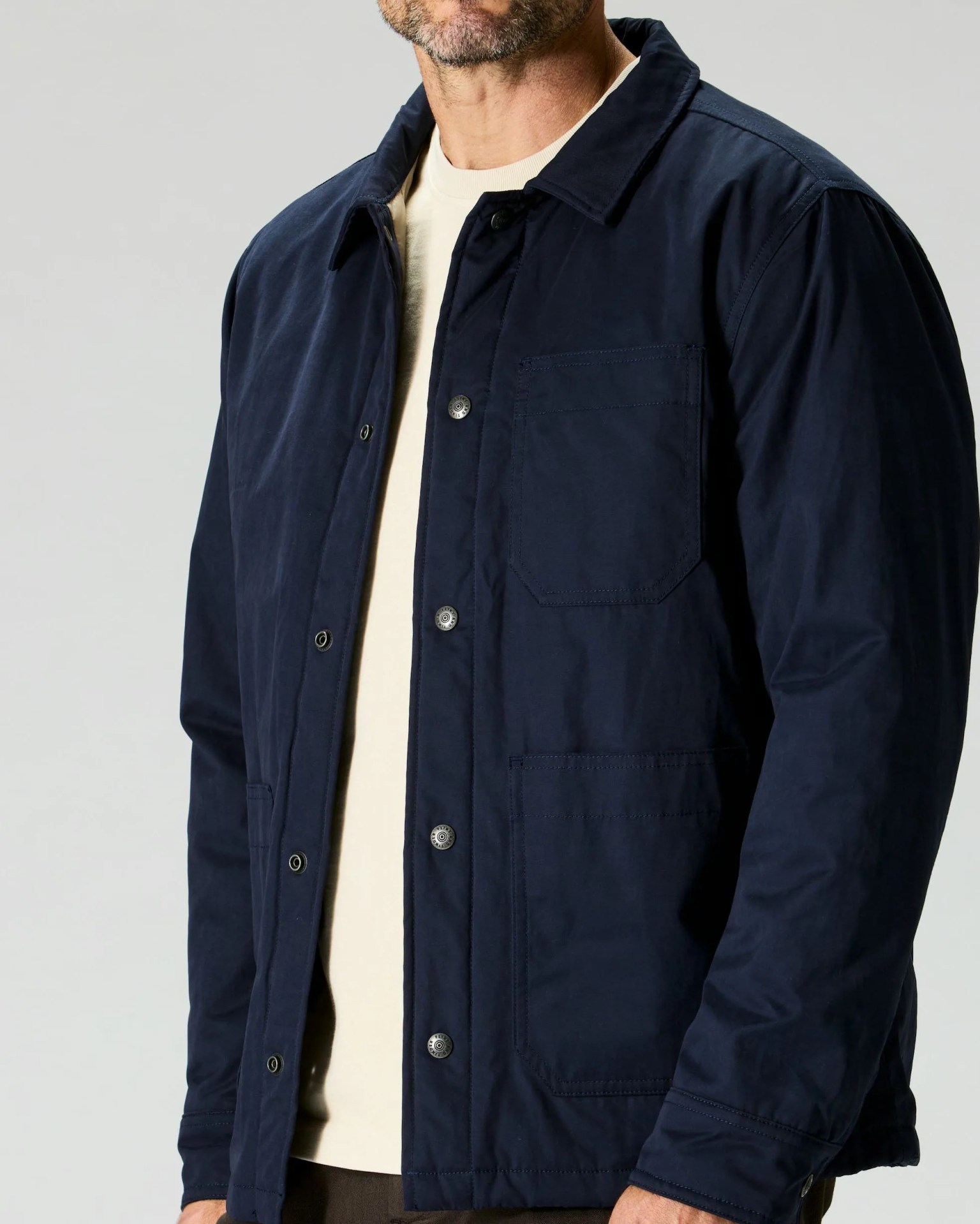 side view of a blue jacket