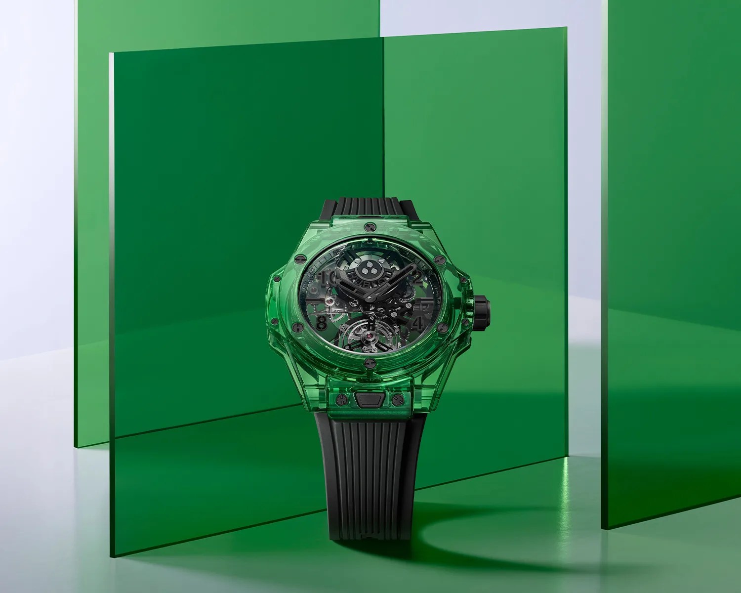 a green hublot watch