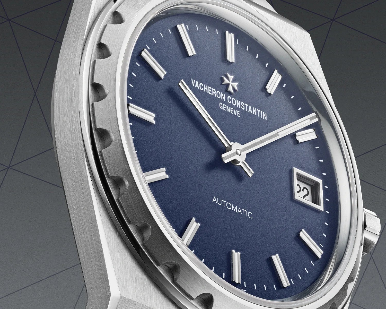 a closeup of a vacheron constantin watch dial