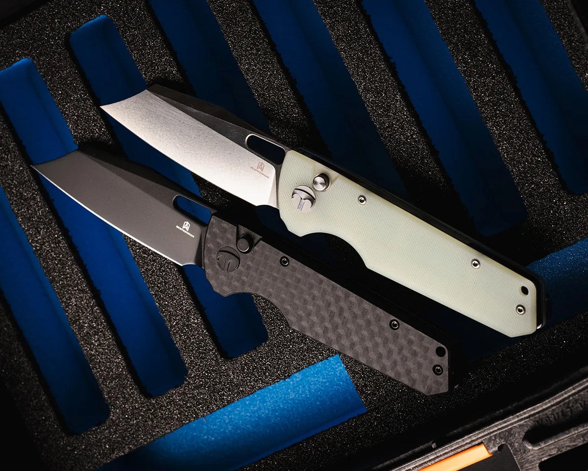 Bestechman Guardian knives on knife storage box foam