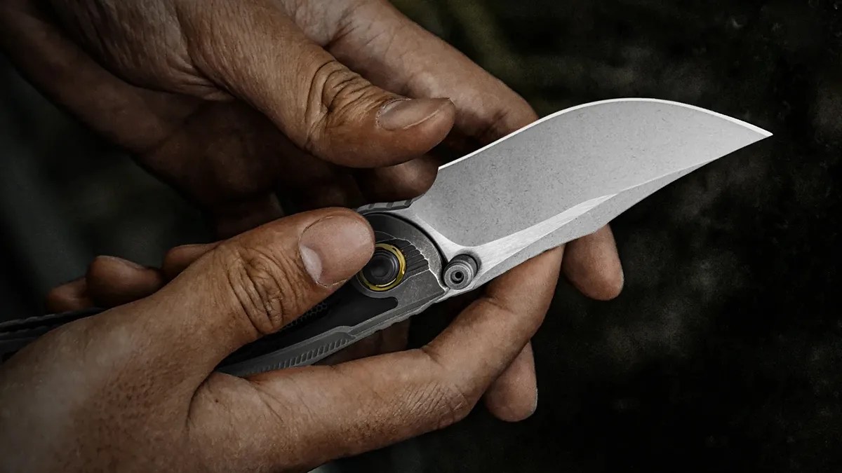Kizer Silverwing knife in hand