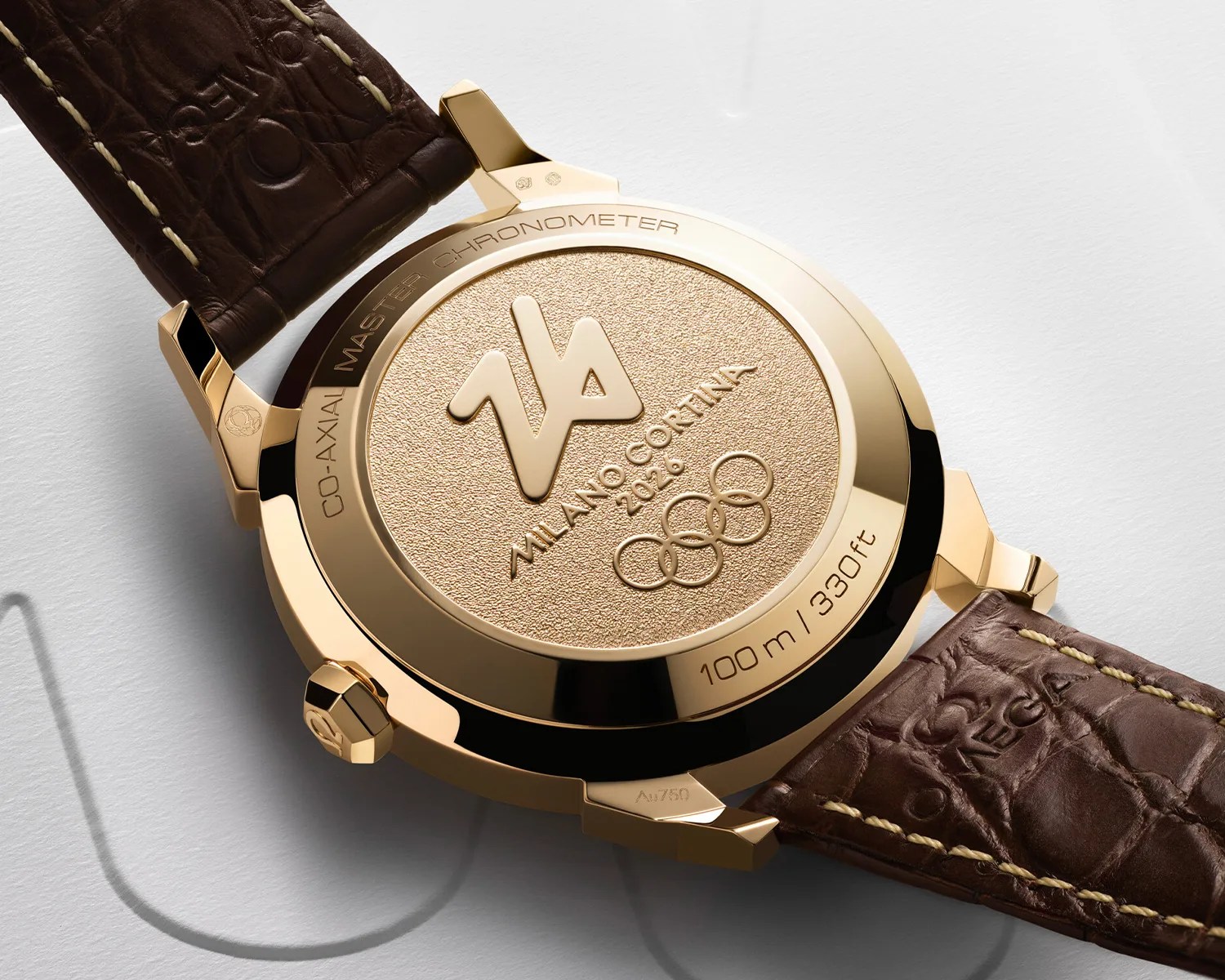 the caseback of an Omega dress watch