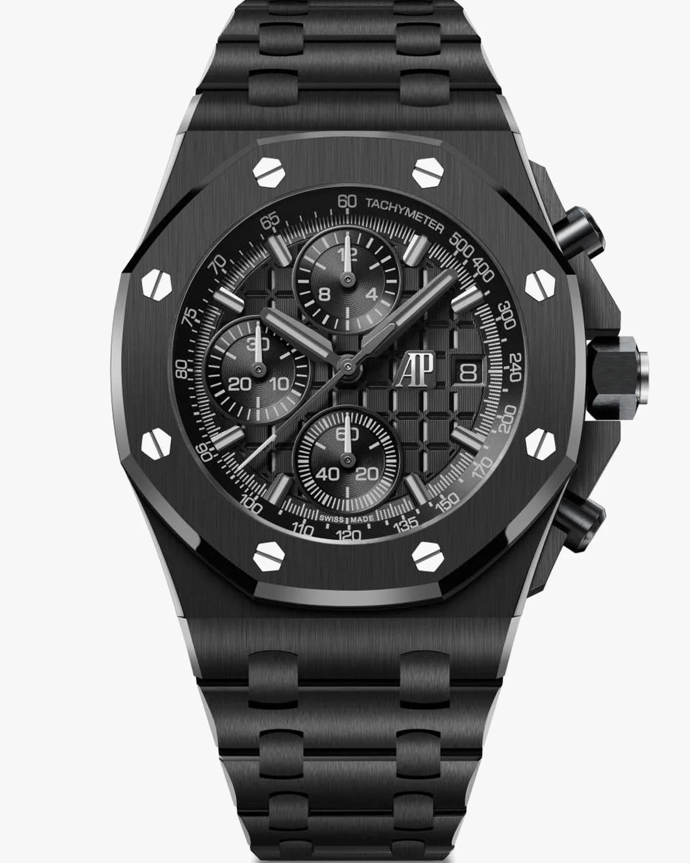 a black ceramic chronograph watch