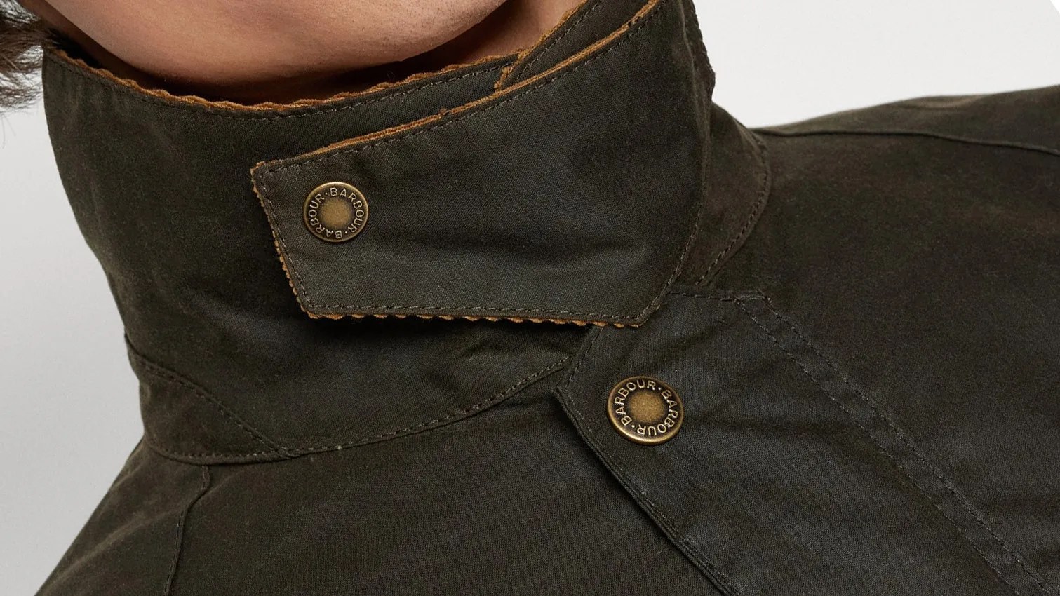 the throat latch on a barbour jacket