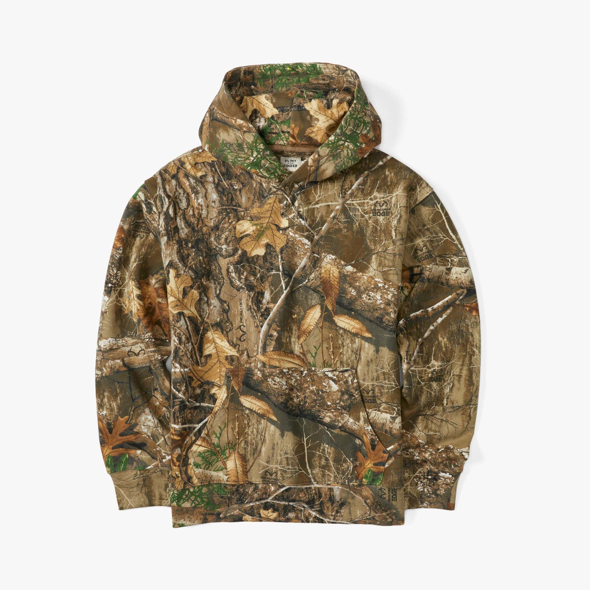 a Flint and Tinder Real Tree camo hoodie