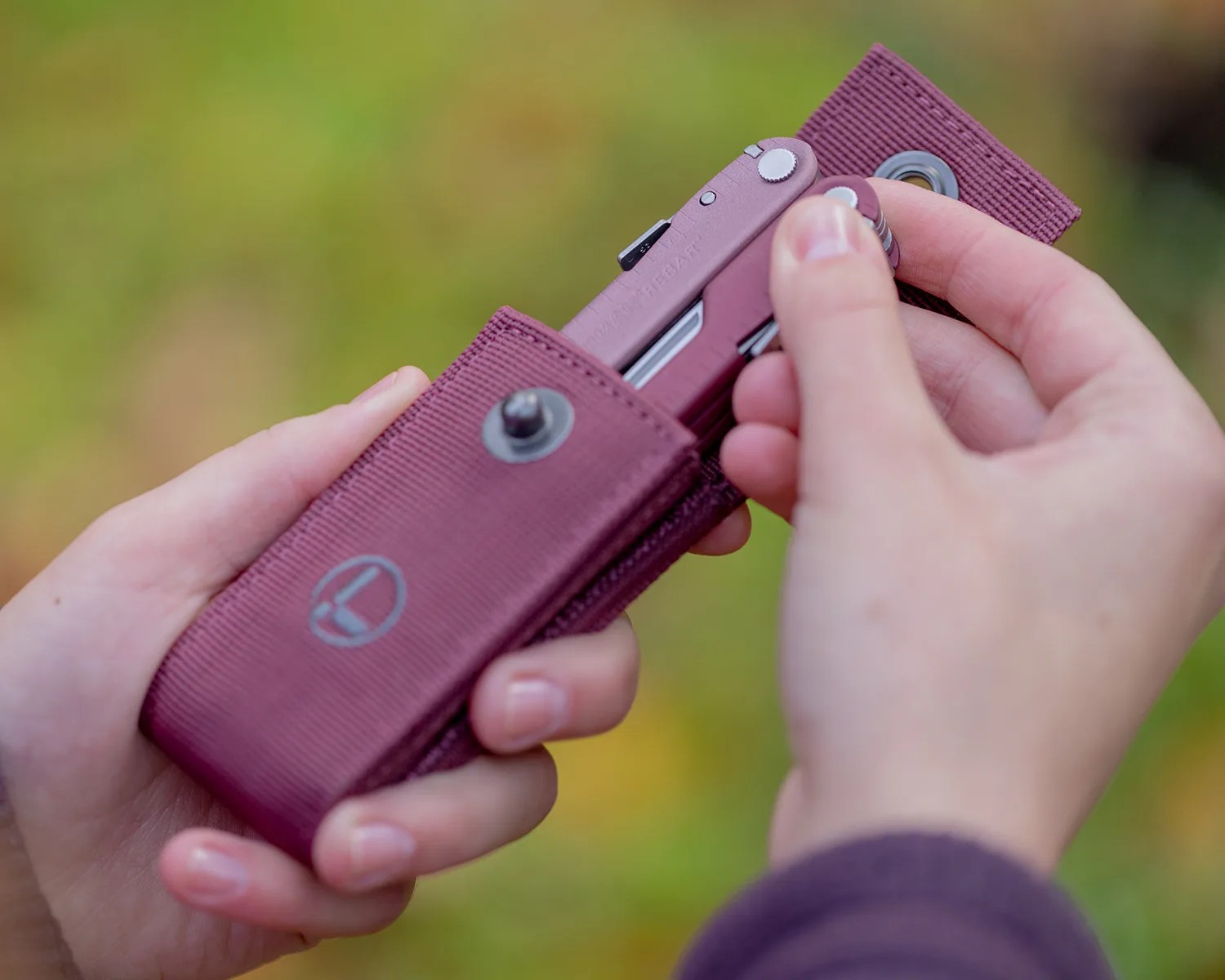 leatherman rebar heathered cranberry lifestyle