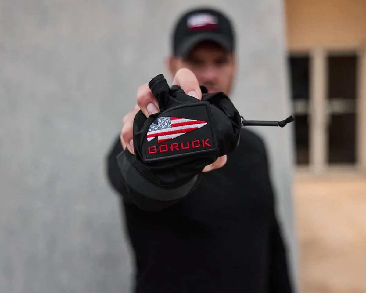 GoRuck Packable Bullet bag collapsed in hand
