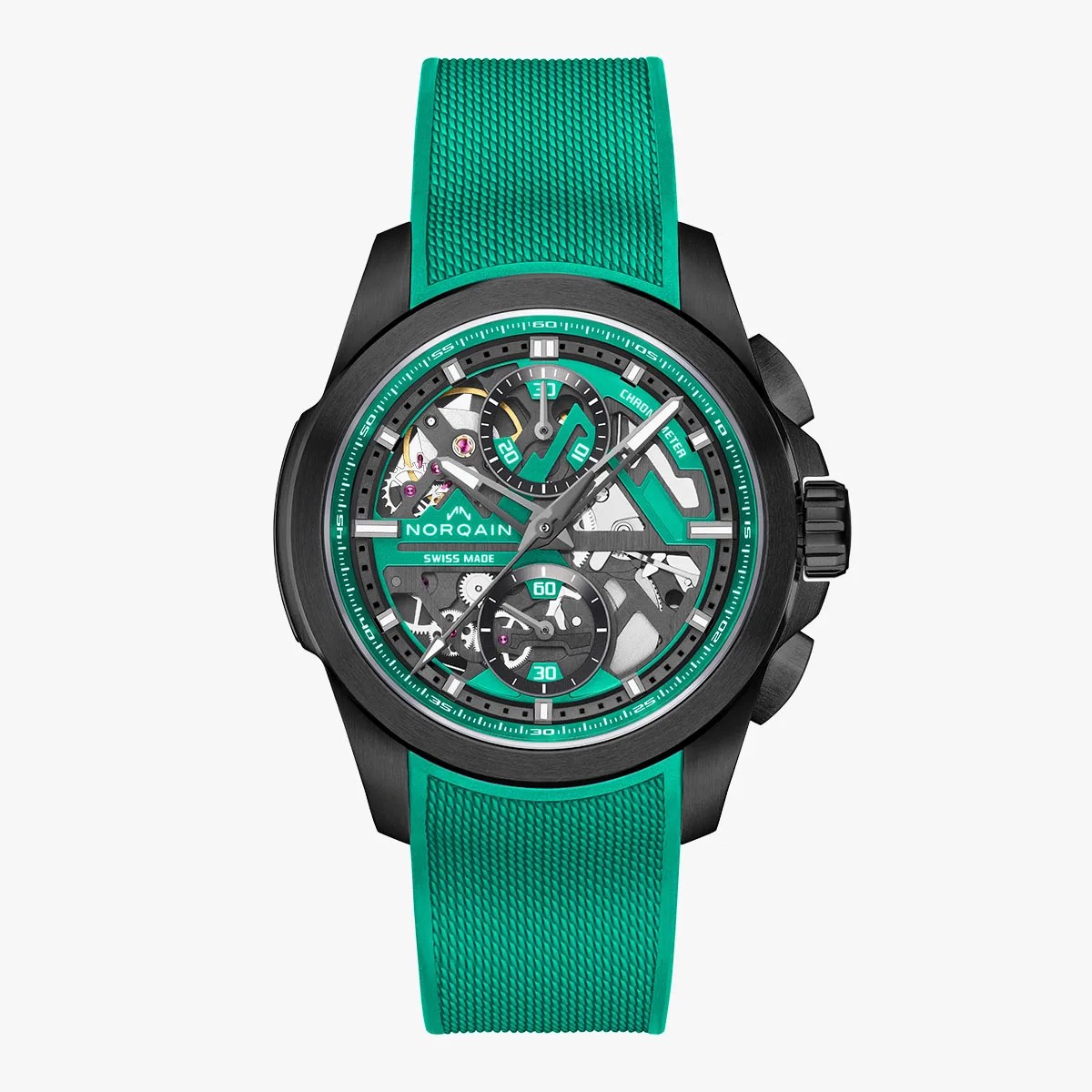 Norqain Independence Skeleton Chrono 42mm - Jade Green